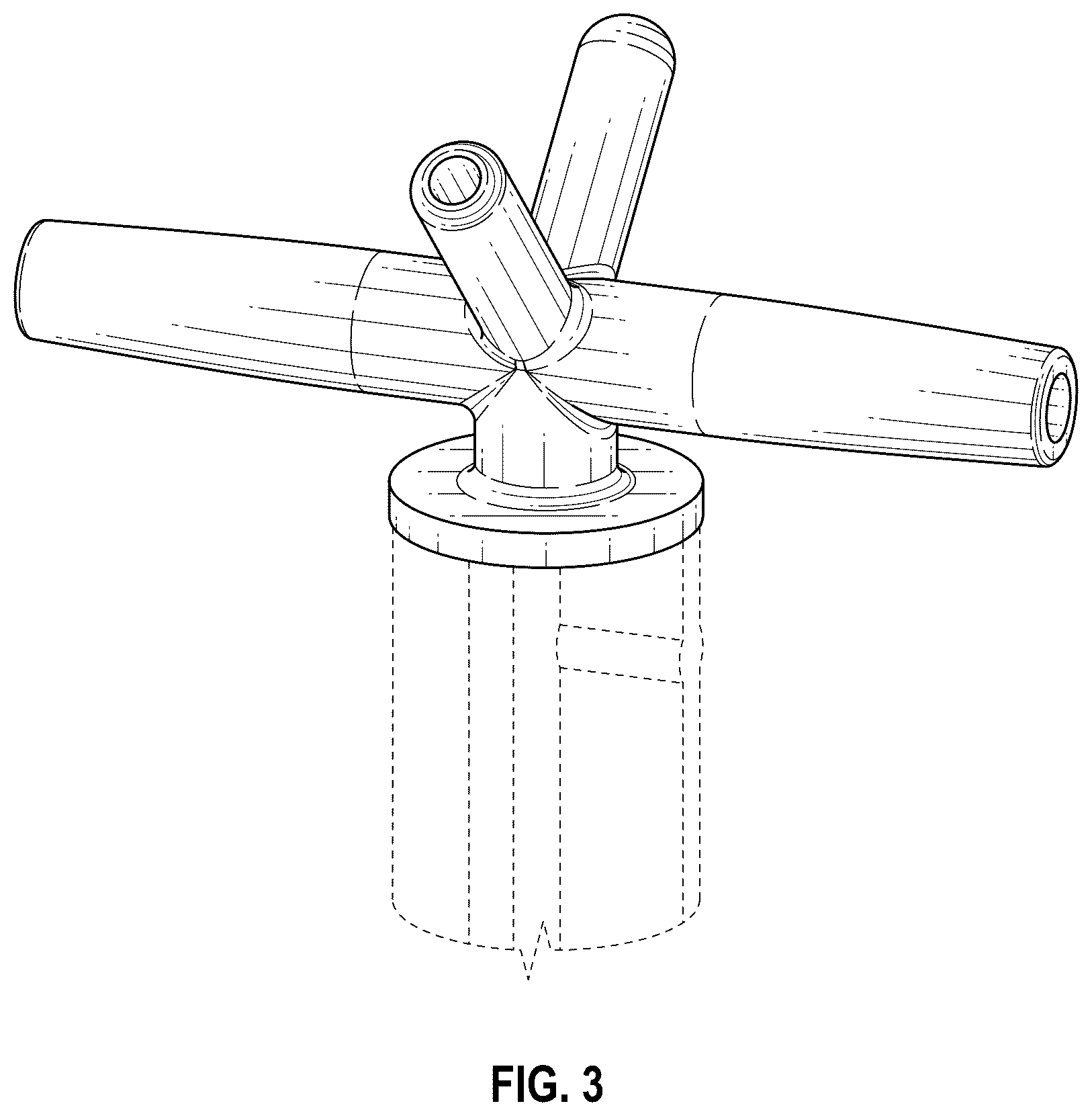 Patent USD1077994 Figure 3 – Tee fitting of a tubing ring