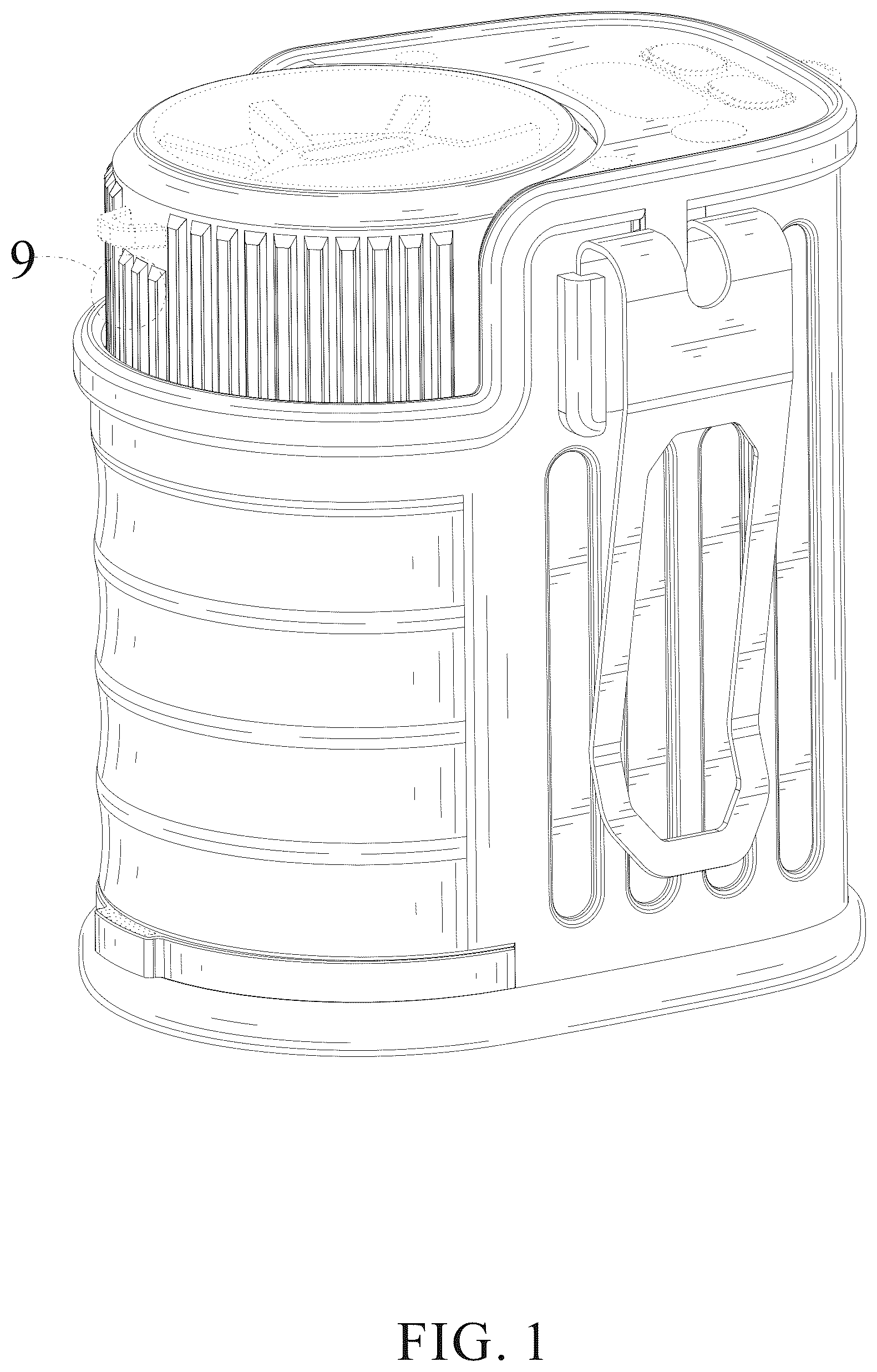 Patent USD1078015 — Waist hanging fan — Figure 1