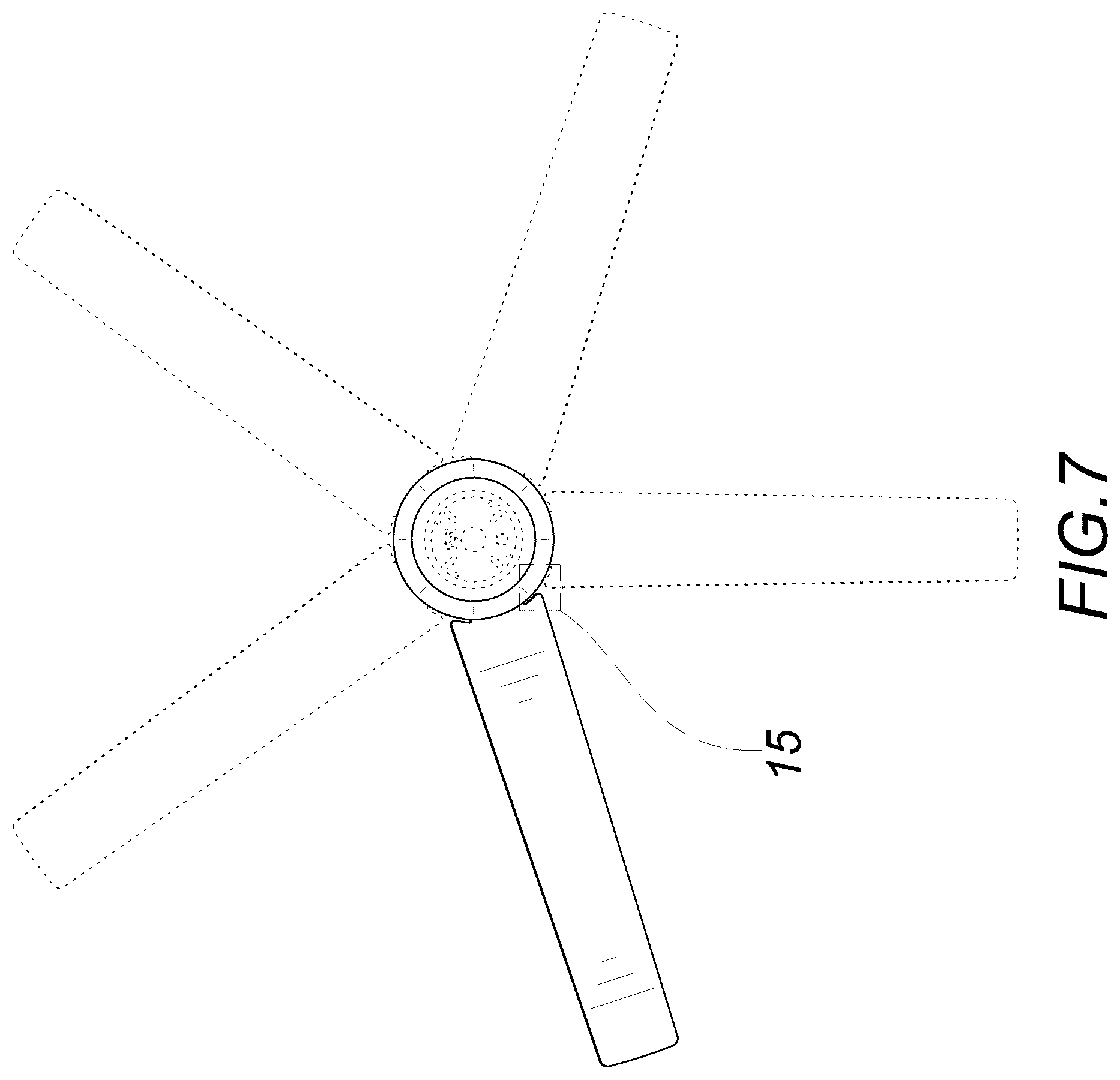 Patent USD1078017 Figure 7 – Ceiling fan