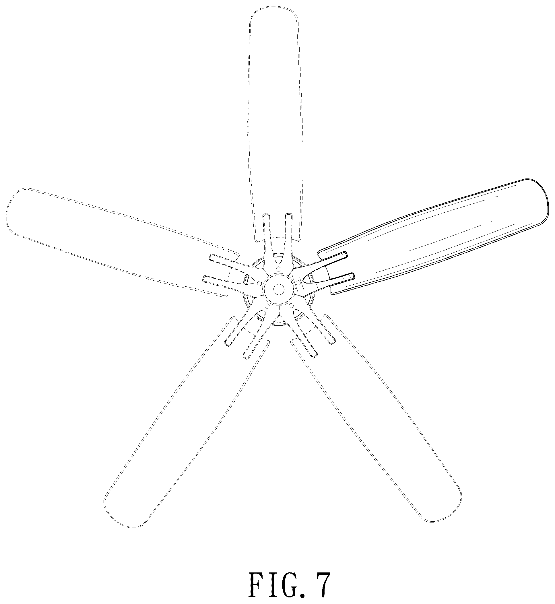 Patent USD1078020 Figure 5 – Ceiling fan
