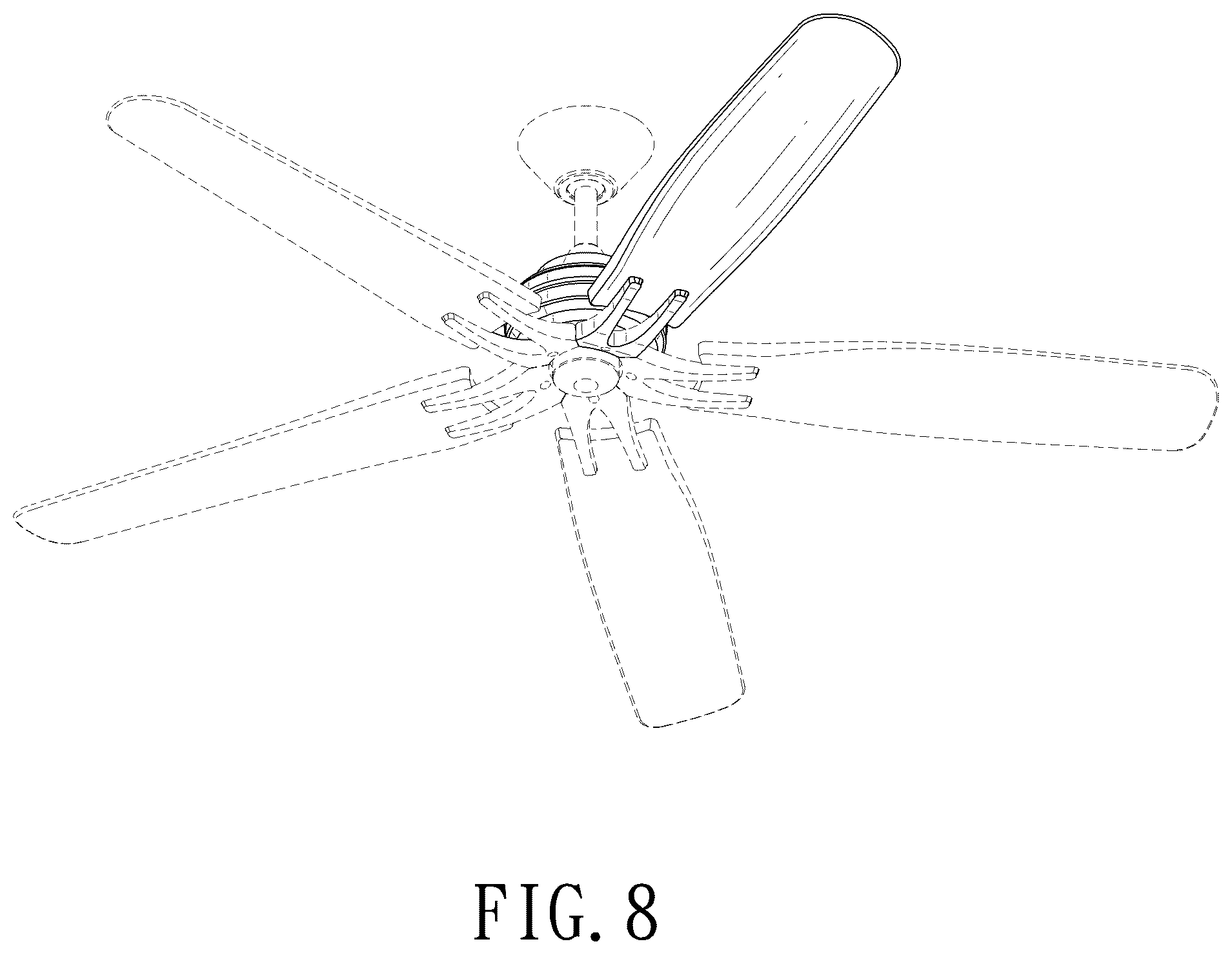 Patent USD1078020 Figure 6 – Ceiling fan
