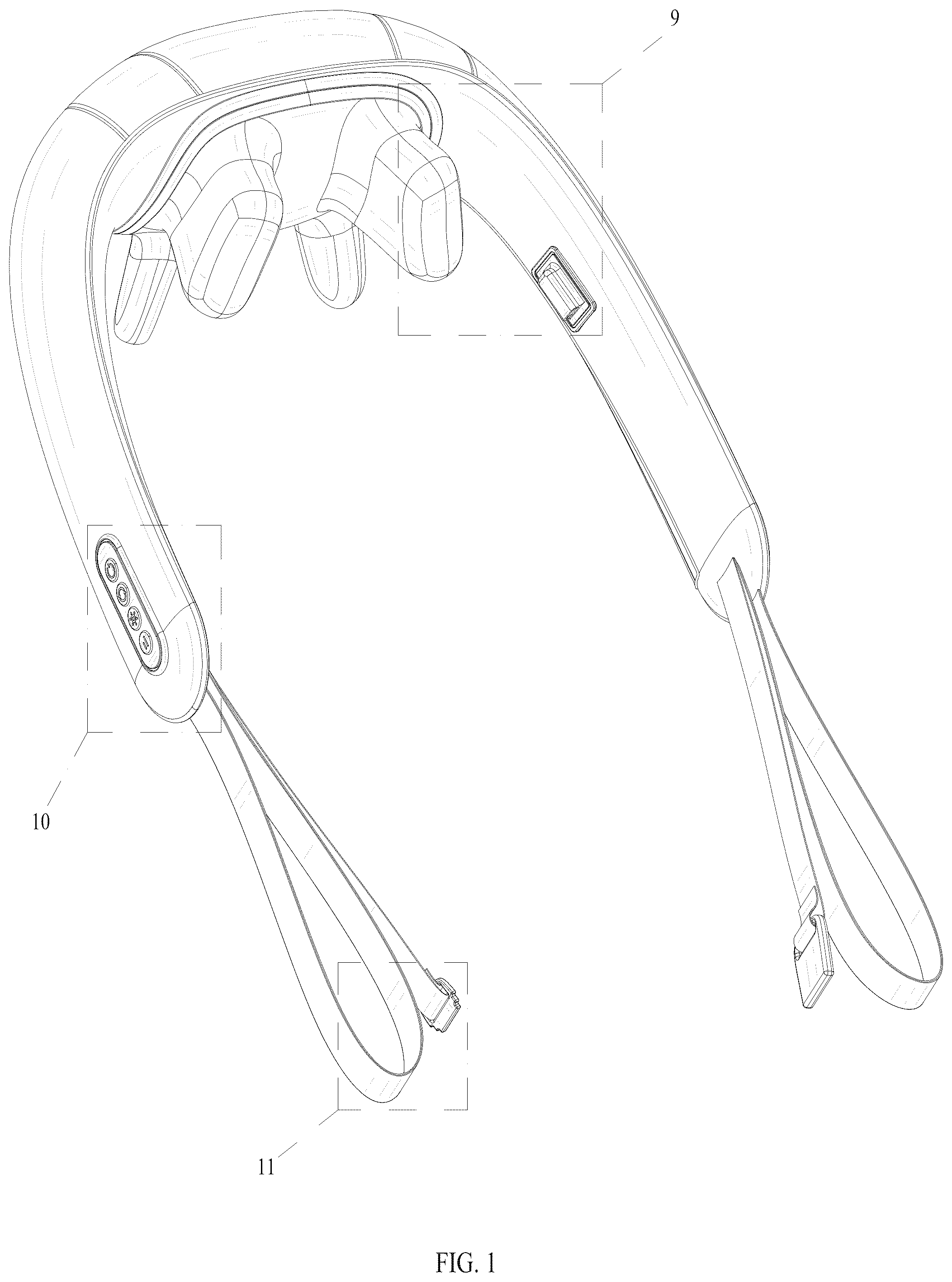 Patent USD1078076 Figure 1 – Massage shoulder strap