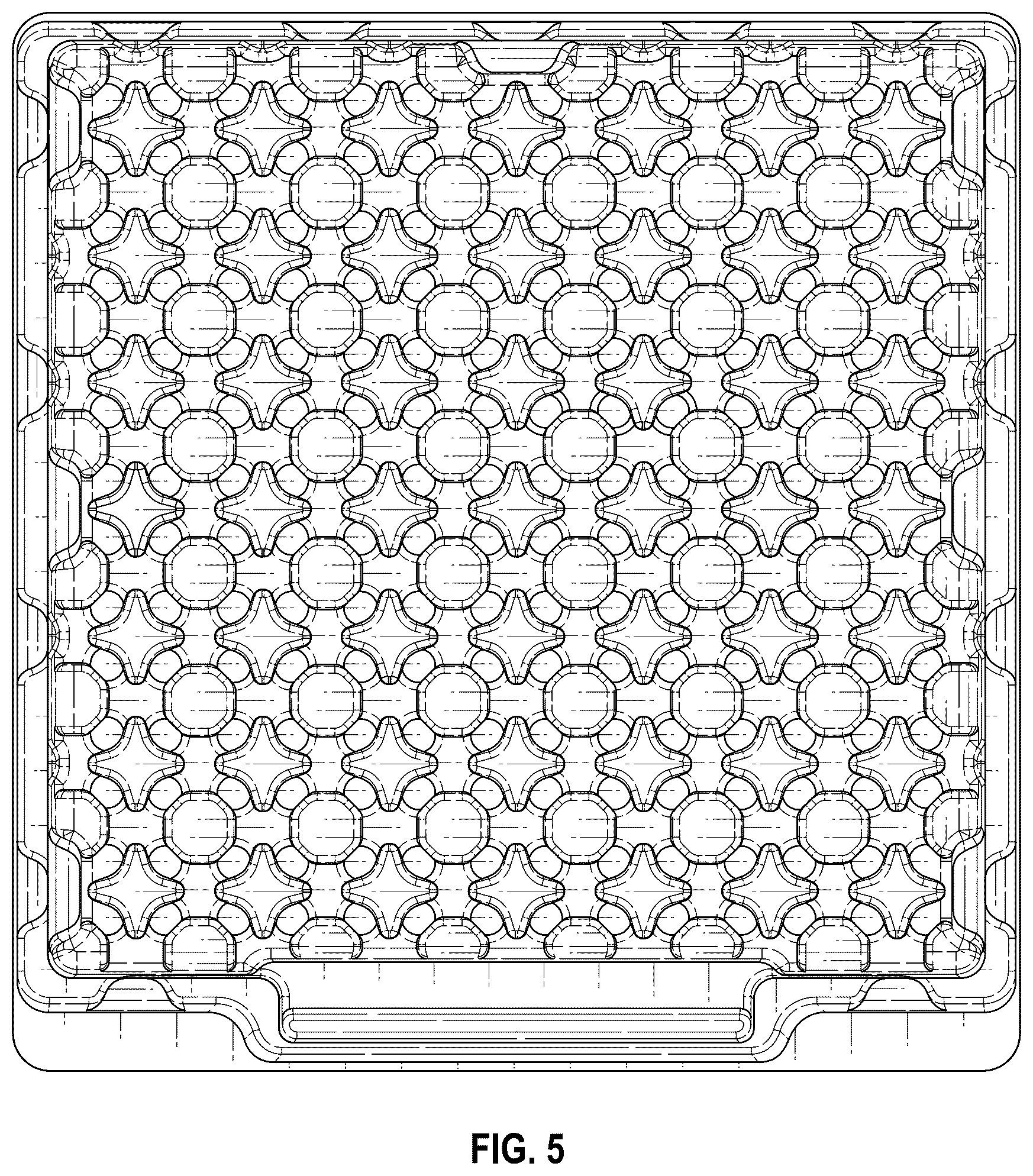 Patent USD1078087 Figure 3 – Rack for holding caps of test tubes