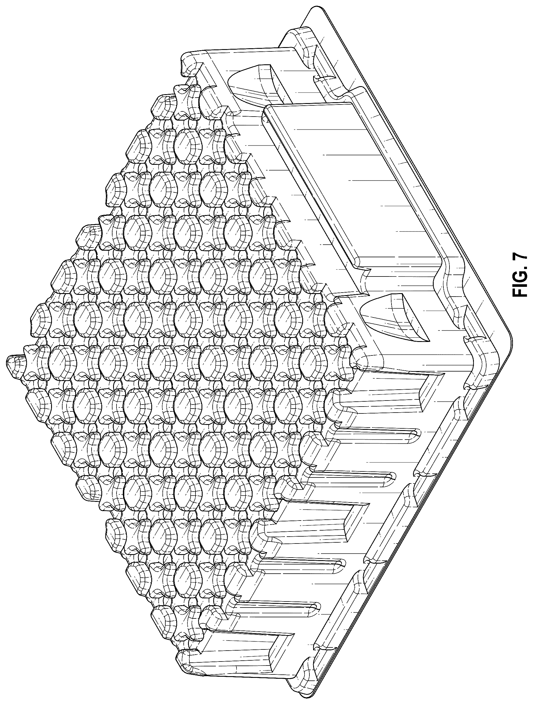 Patent USD1078087 Figure 5 – Rack for holding caps of test tubes