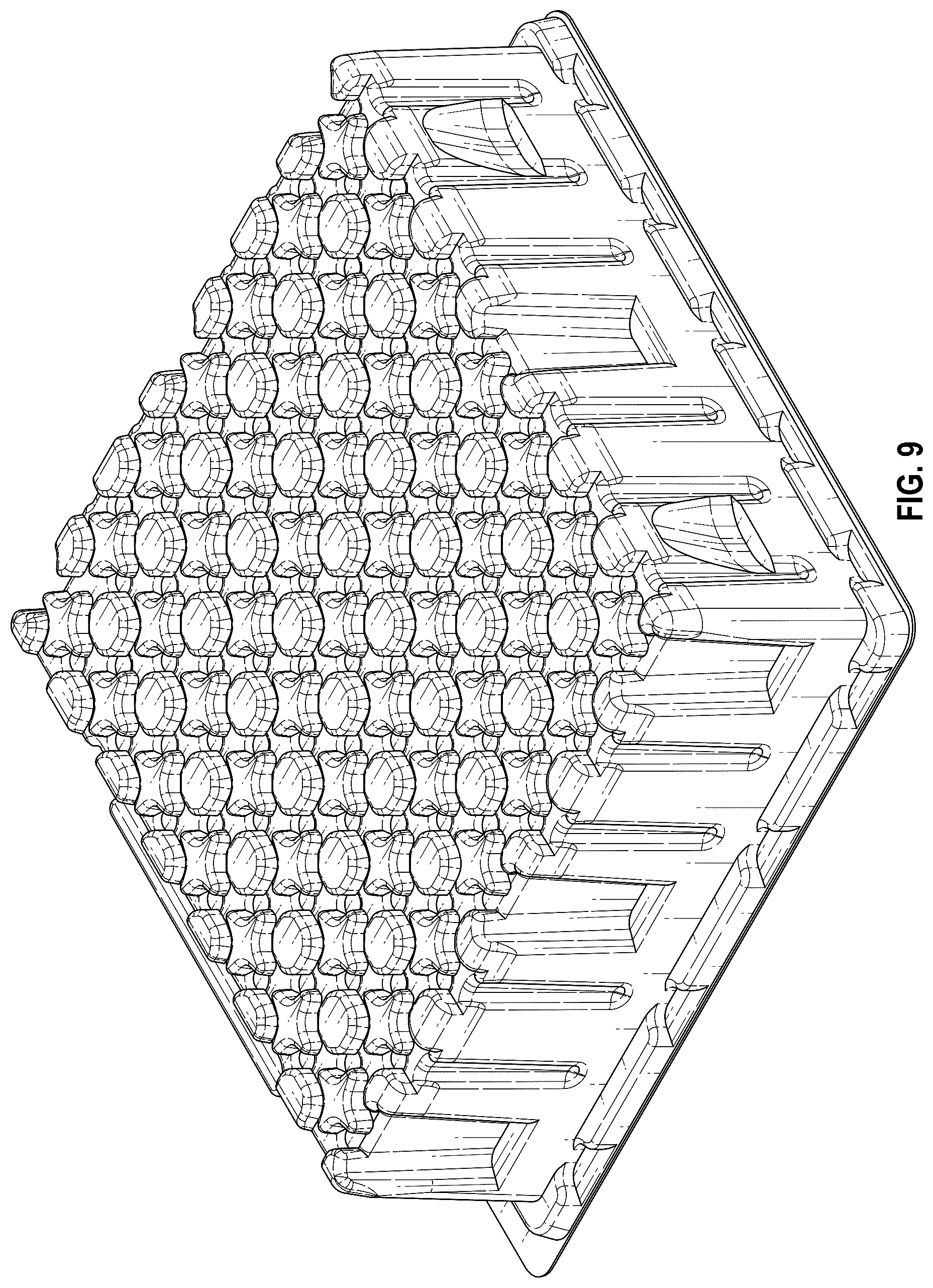 Patent USD1078087 Figure 7 – Rack for holding caps of test tubes
