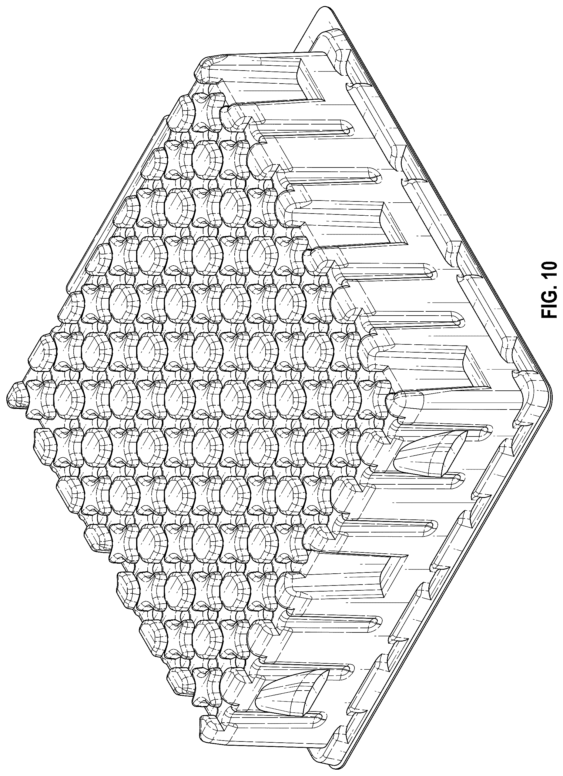 Patent USD1078087 Figure 8 – Rack for holding caps of test tubes