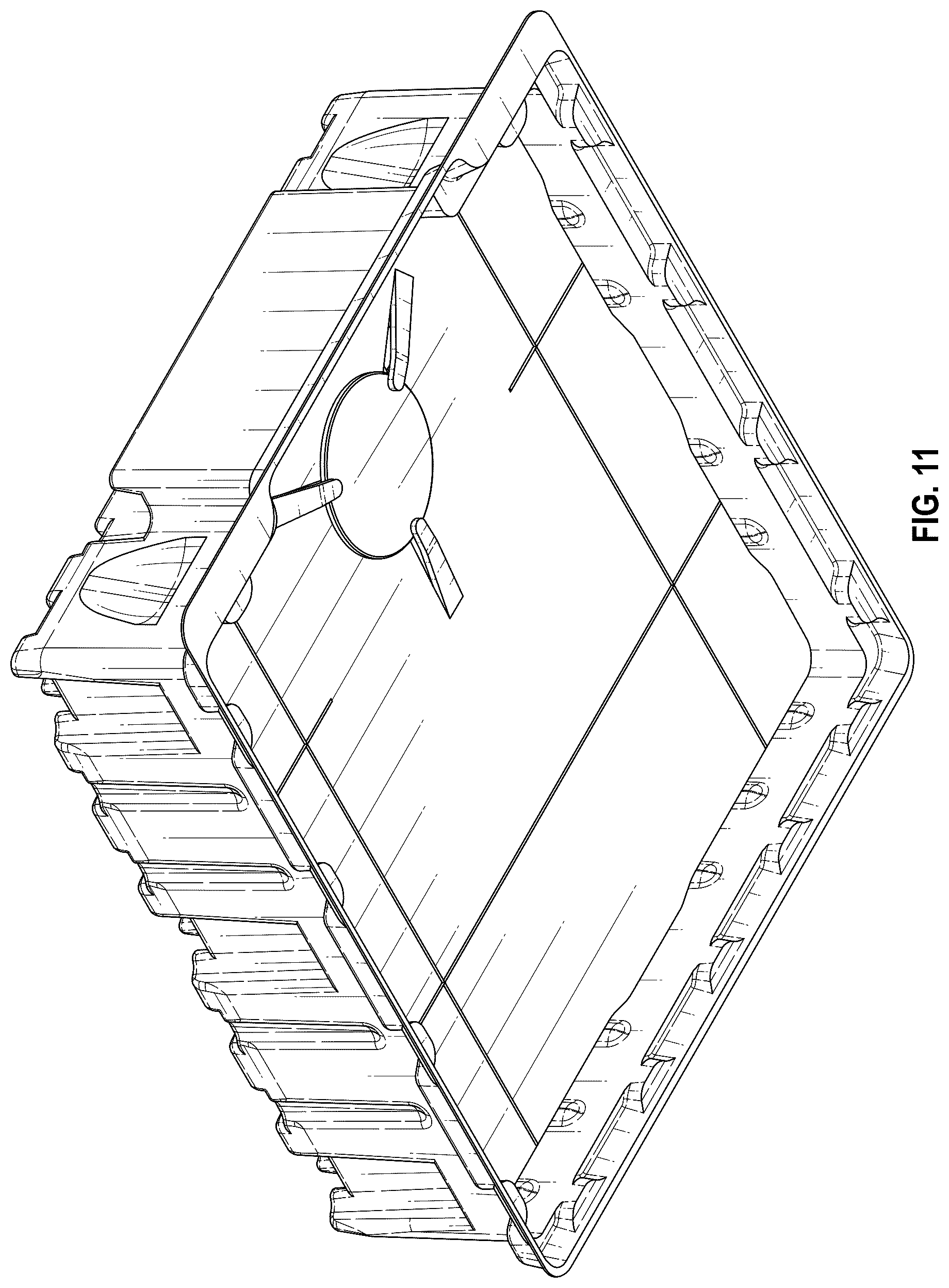 Patent USD1078087 Figure 9 – Rack for holding caps of test tubes