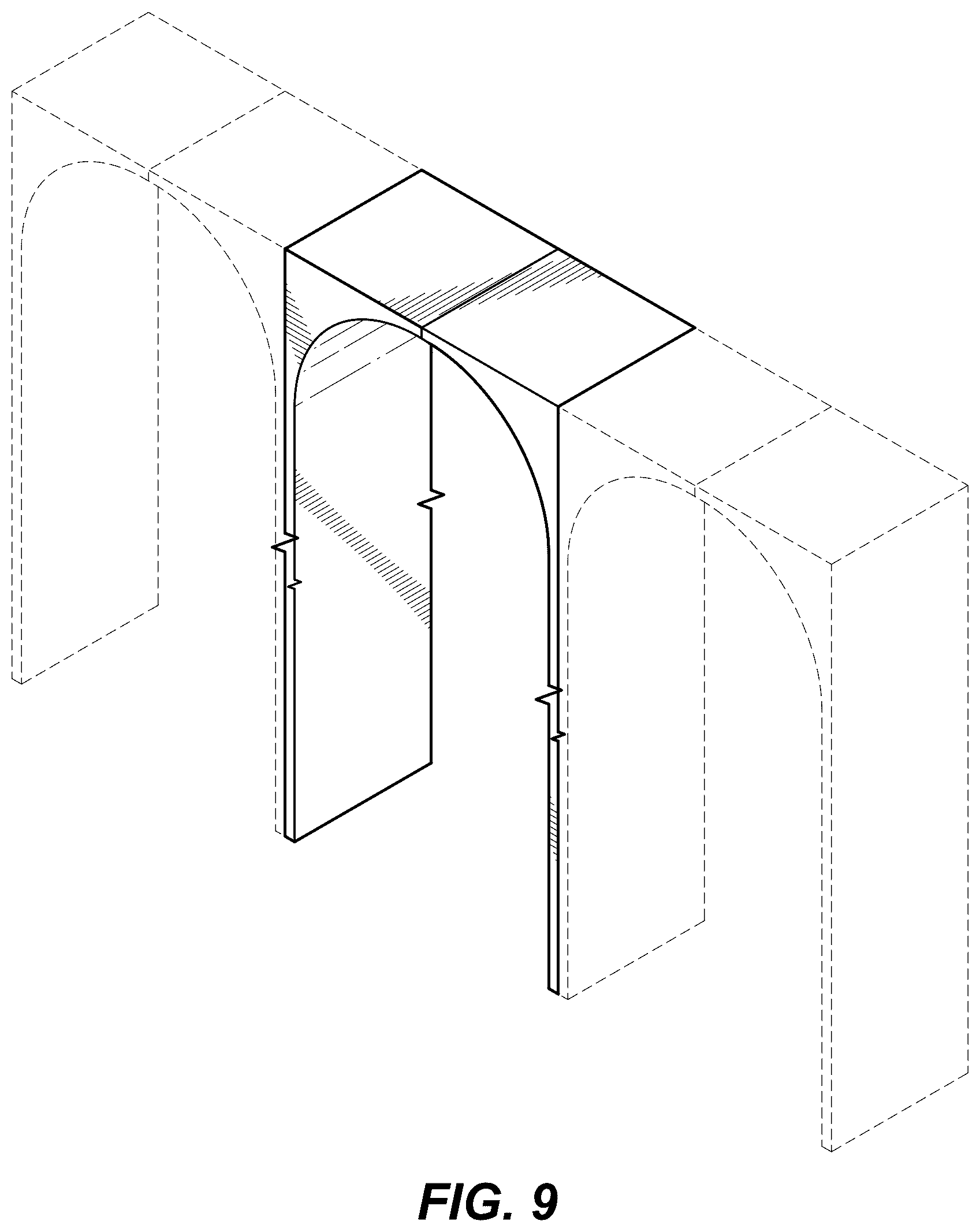 Patent USD1078101 Figure 4 – Square top arch partition