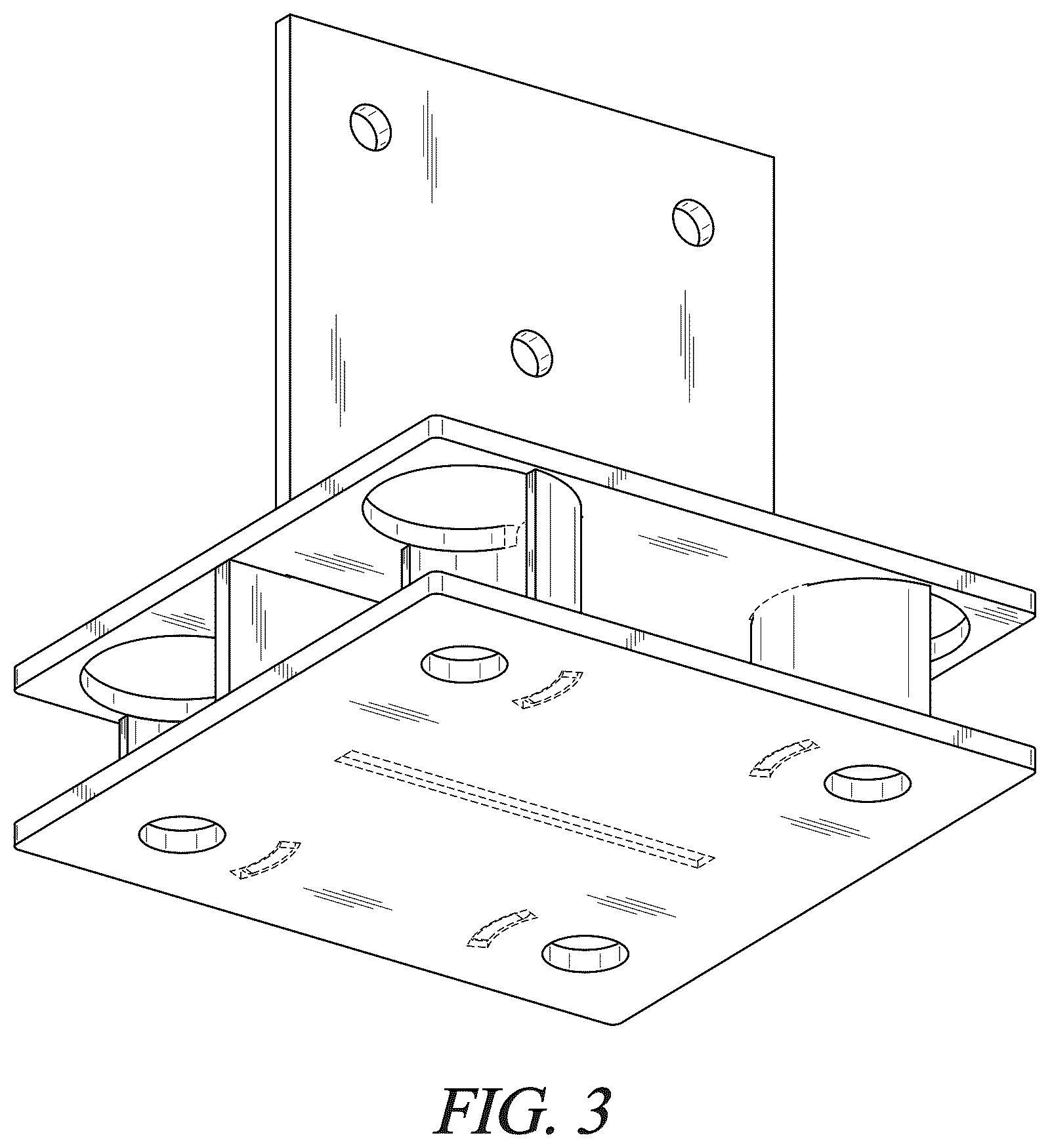 Patent USD1078107 Figure 3 – Elevated knife plate bracket