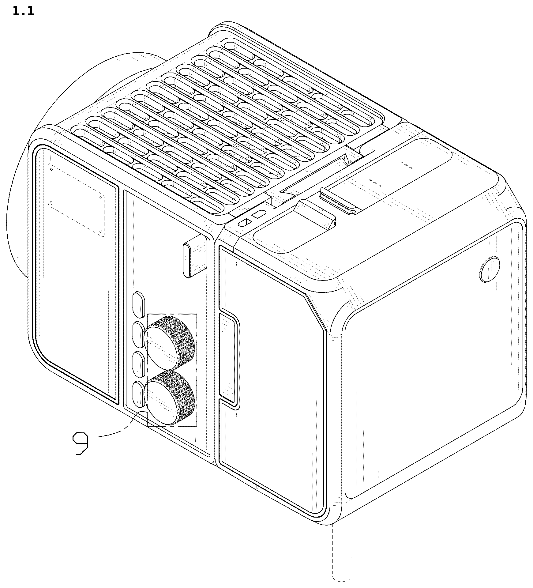 Patent USD1078124 Figure 1 – Photography light