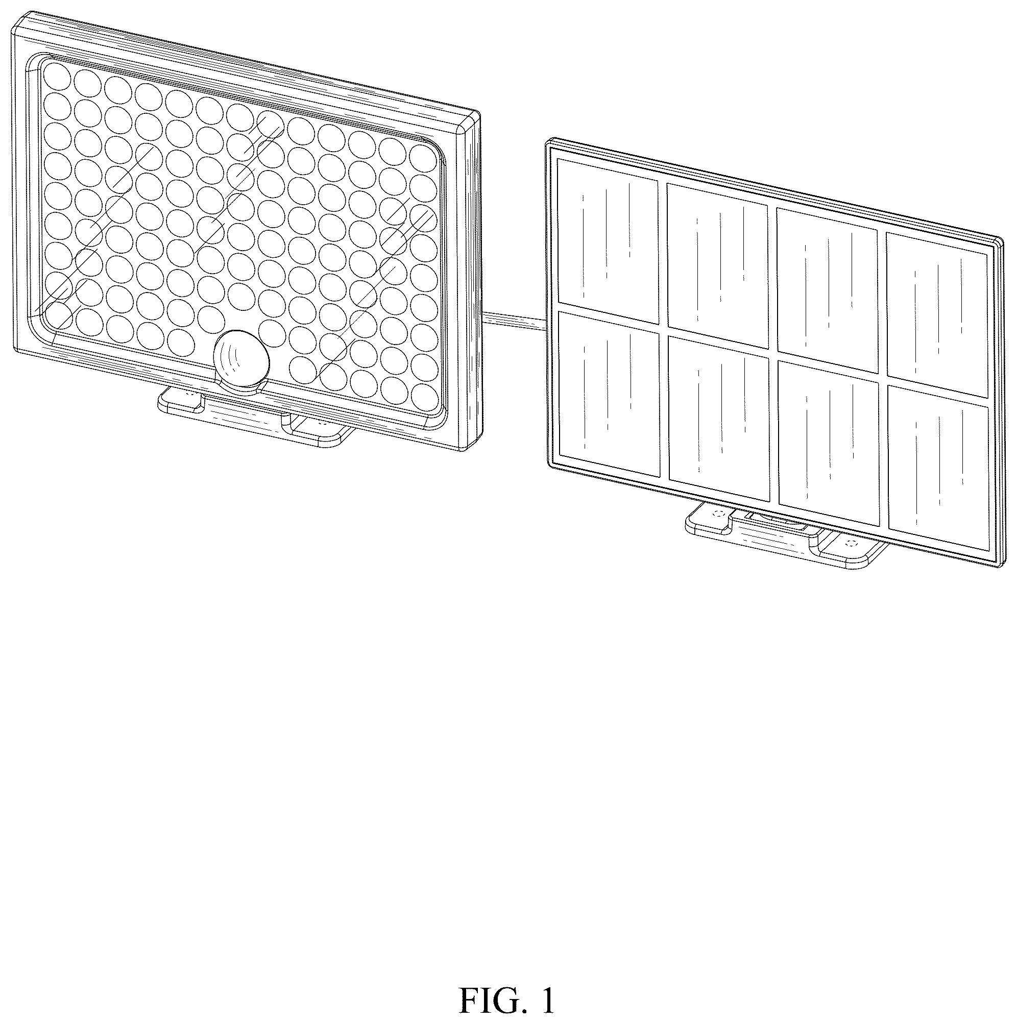 Patent USD1078136 Figure 1 – Solar powered wall lamp