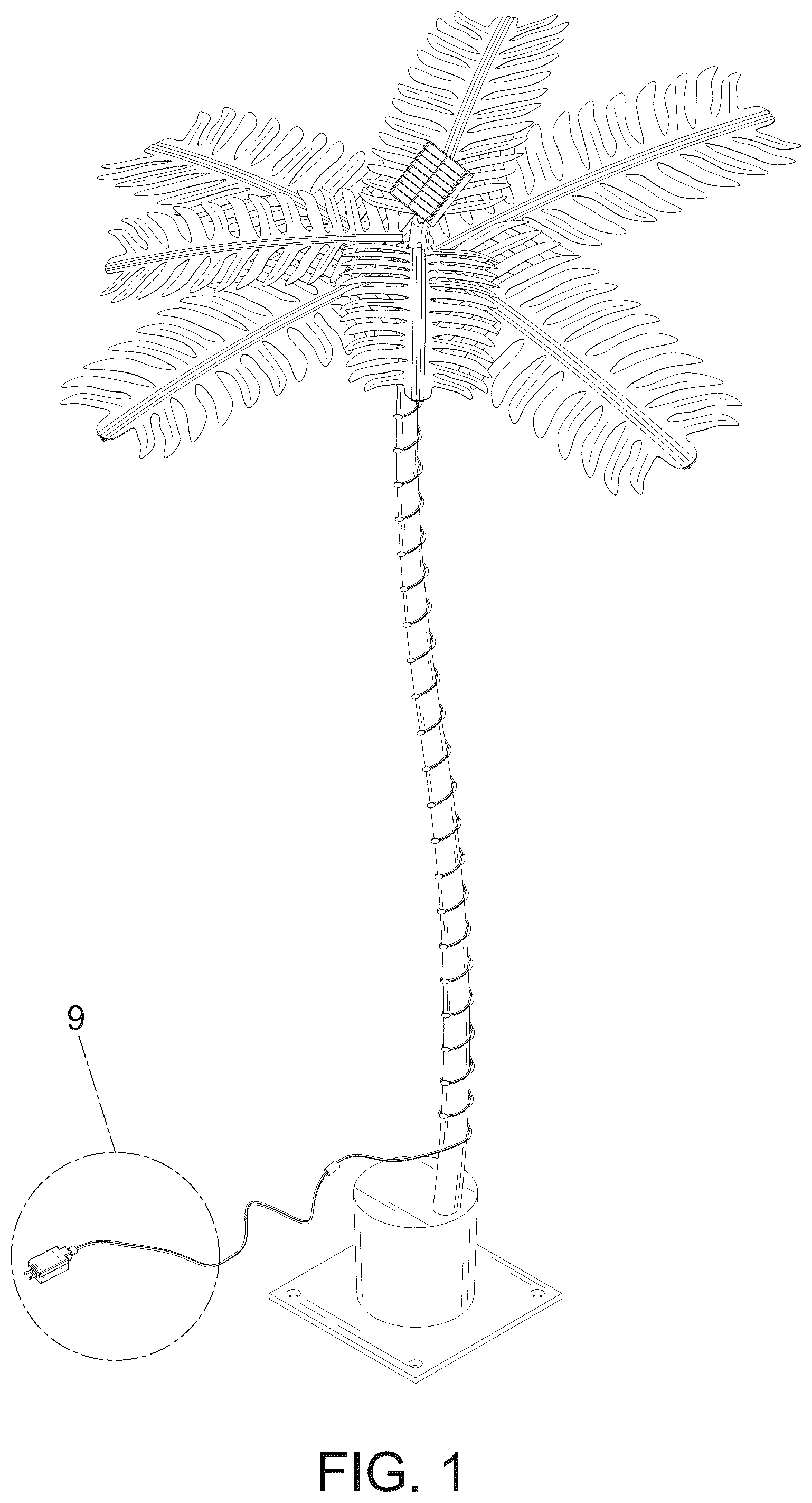 Patent USD1078142 Figure 1 – Tree lamp