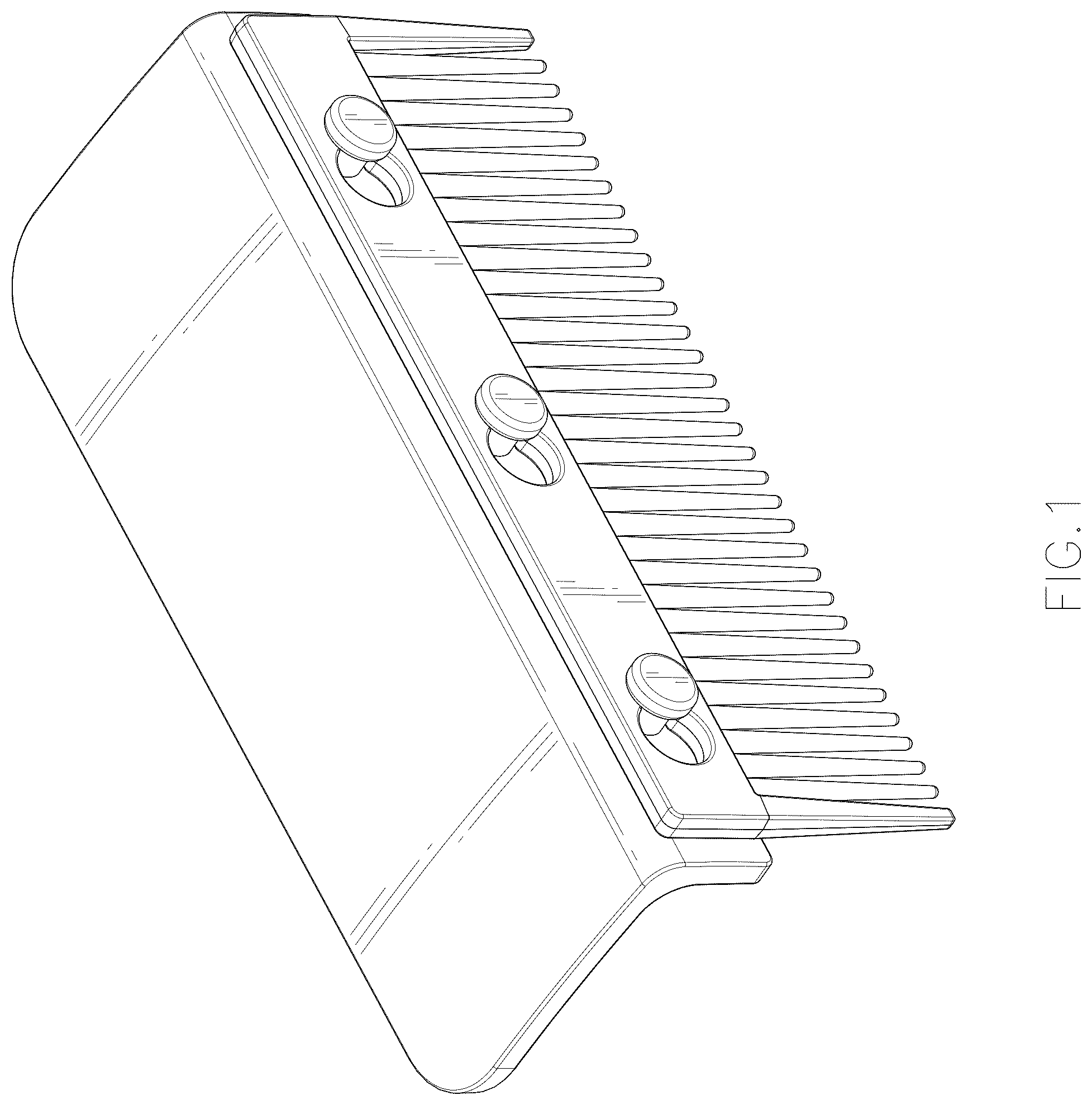 Patent USD1078160 Figure 1 – Hair straightener attachment comb
