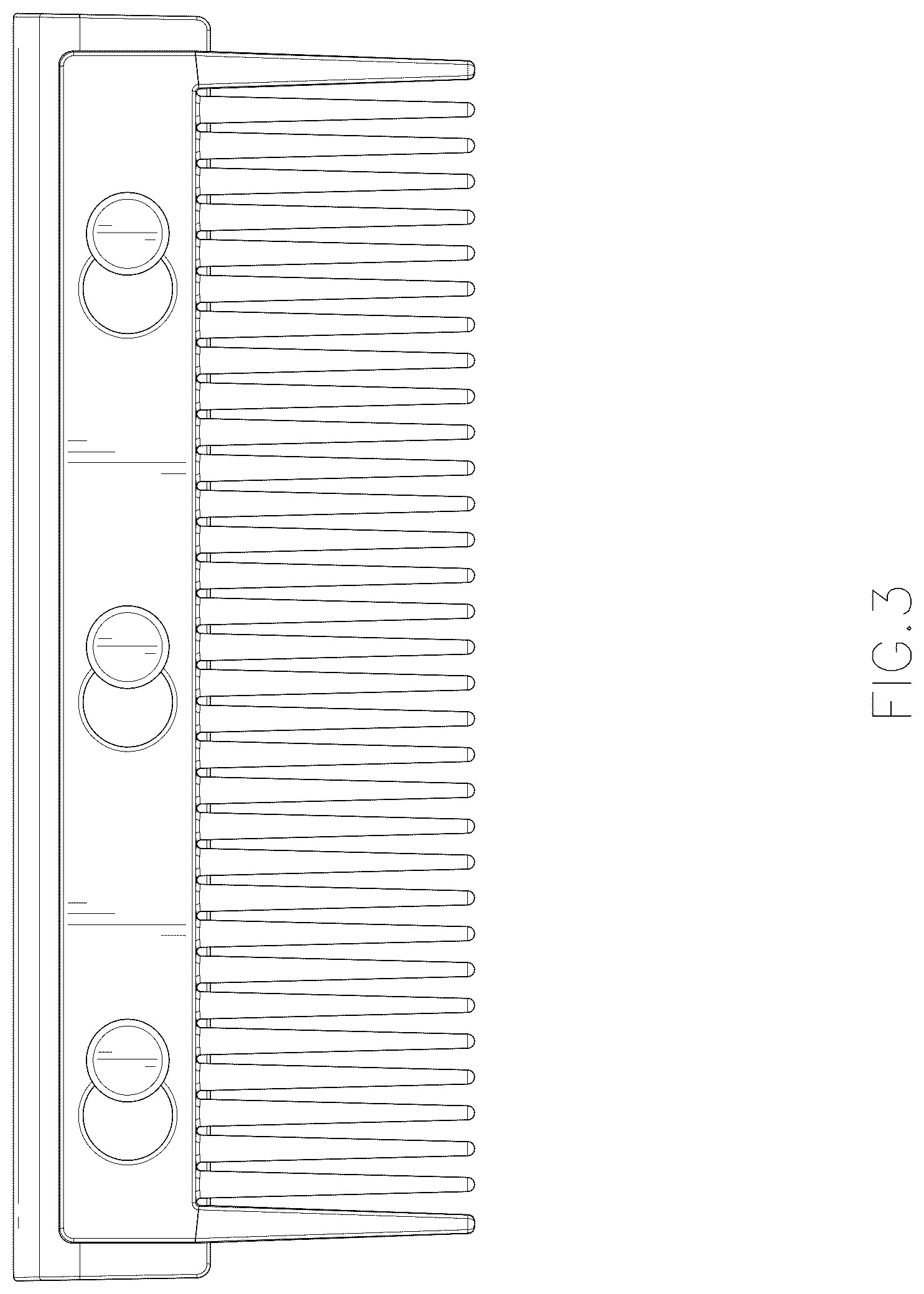 Patent USD1078160 Figure 3 – Hair straightener attachment comb