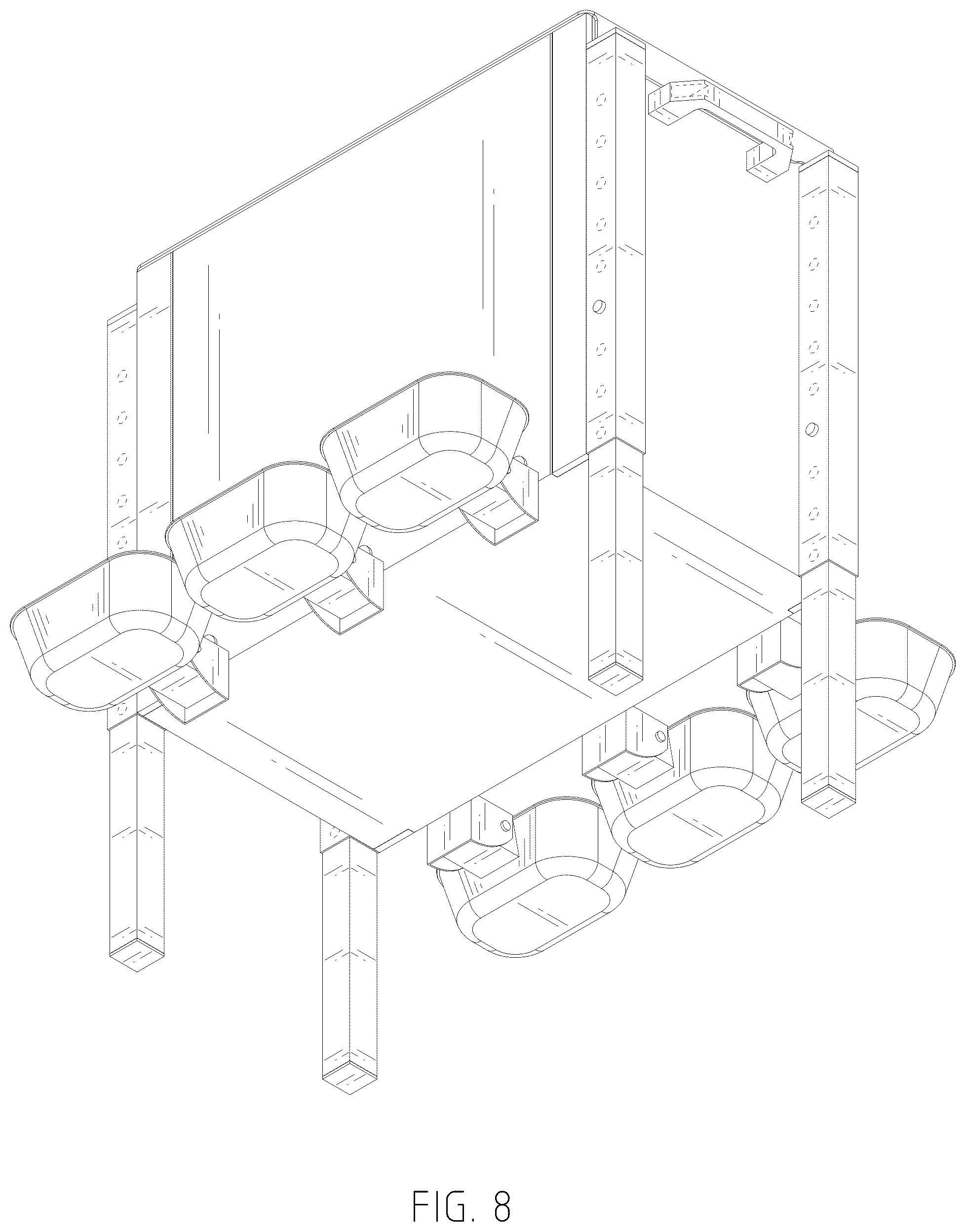 Patent USD1078172 Figure 8 – Animal feeding and drinking trough
