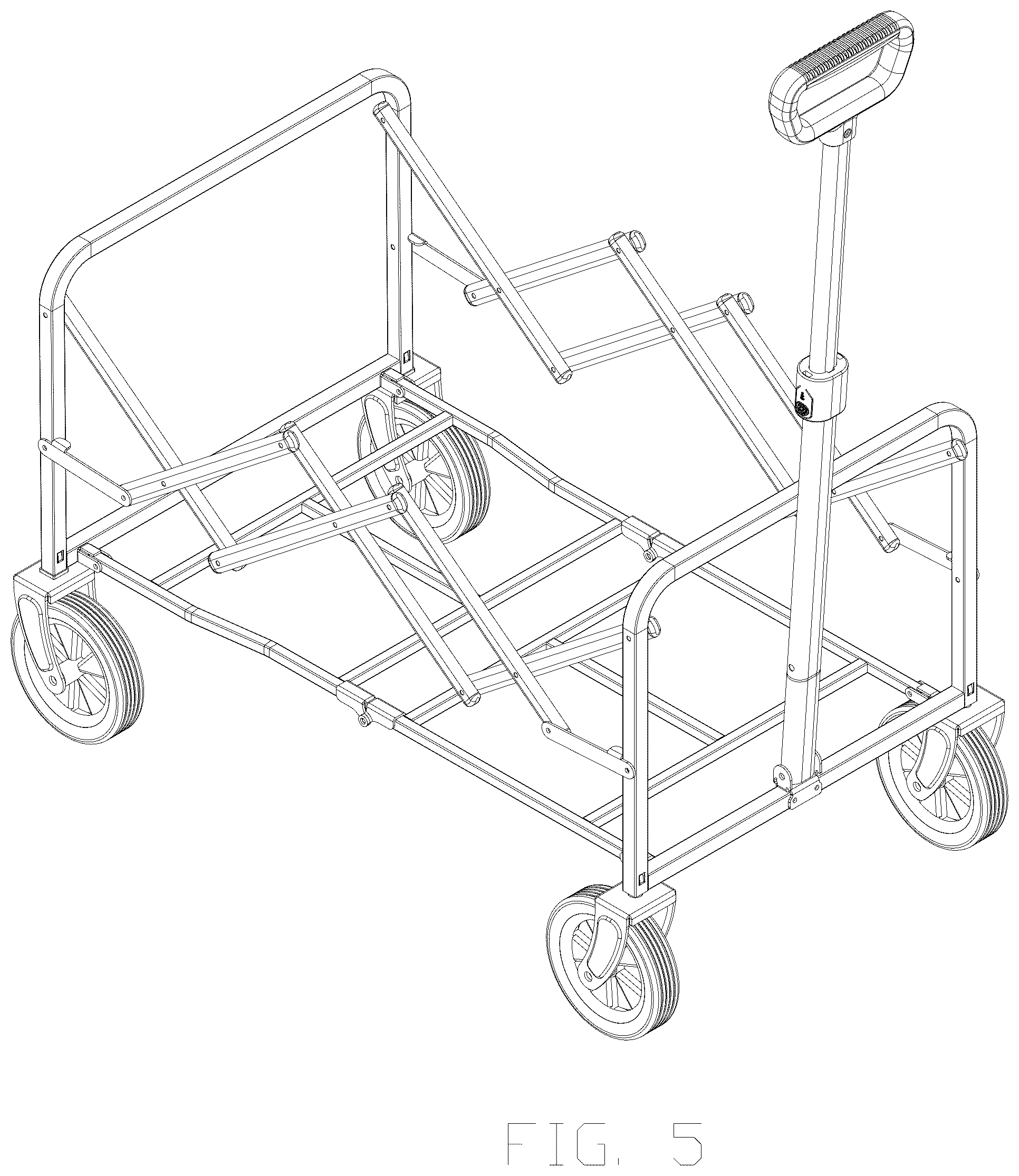 Patent USD1078208 Figure 5 – Frame for a cart