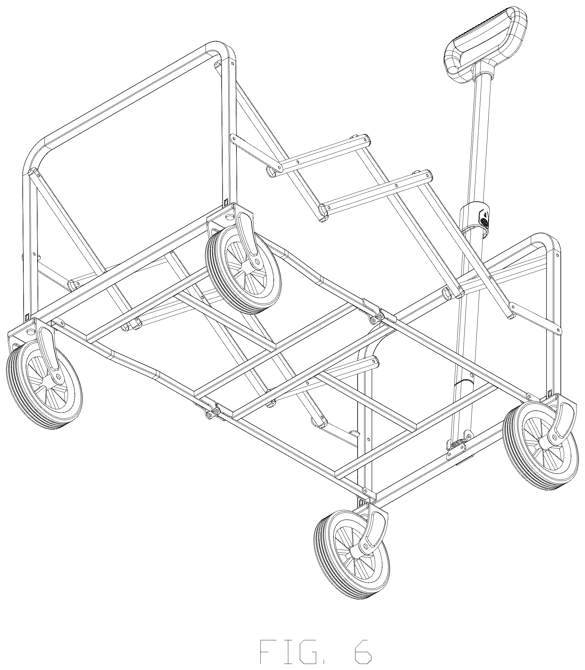 Patent USD1078208 Figure 6 – Frame for a cart