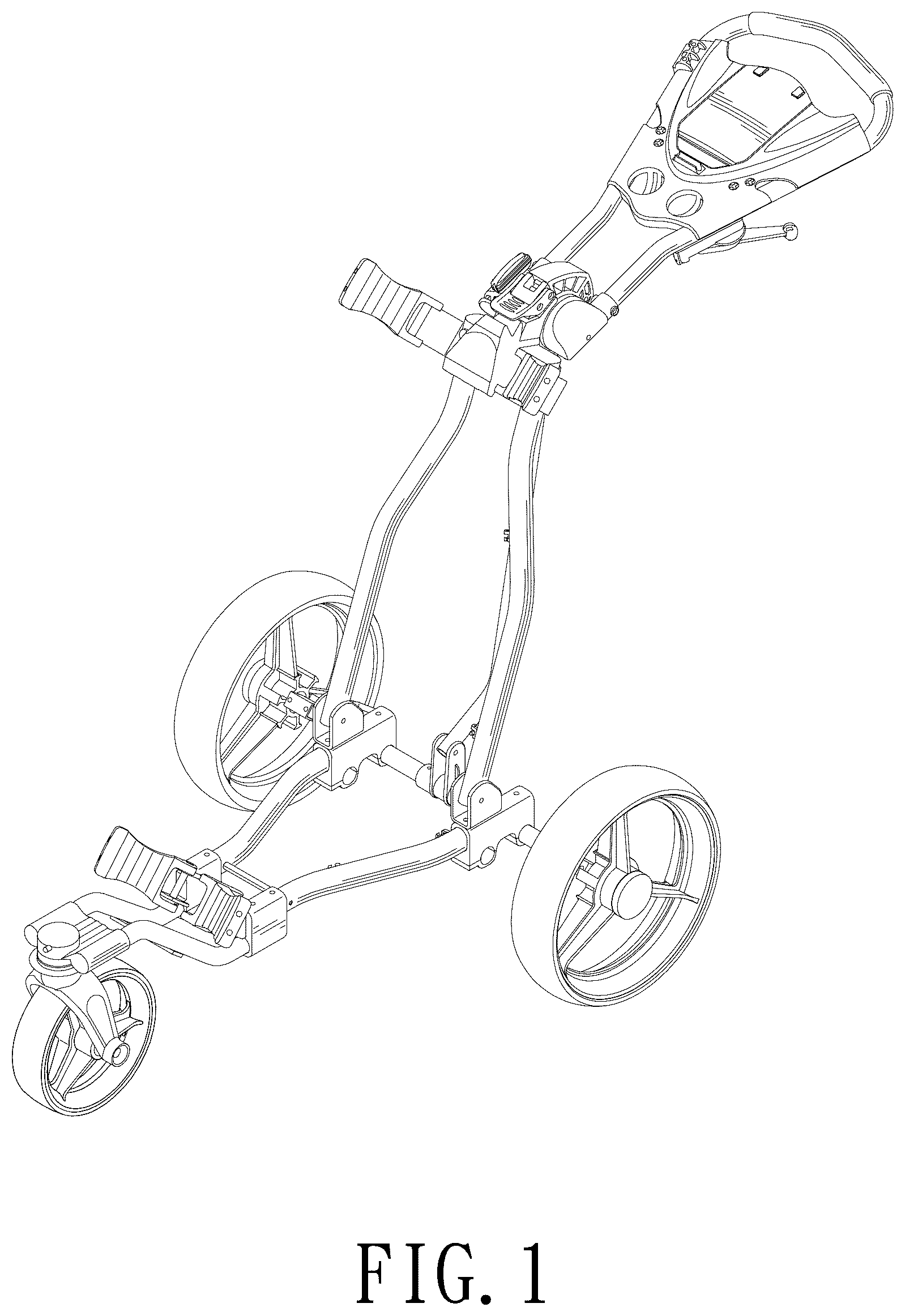 Patent USD1078209 Figure 1 – Golf bag cart