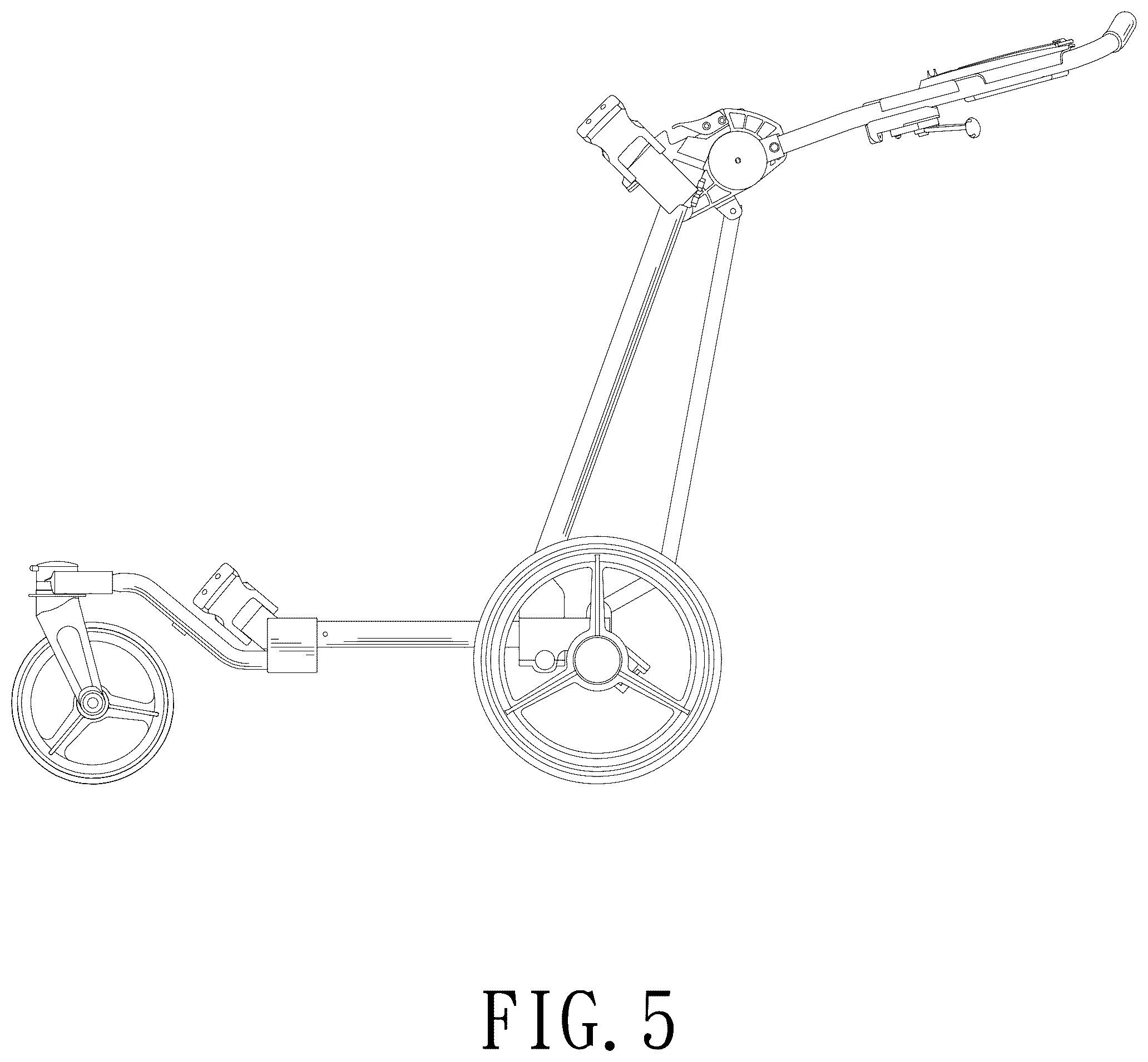 Patent USD1078209 Figure 5 – Golf bag cart