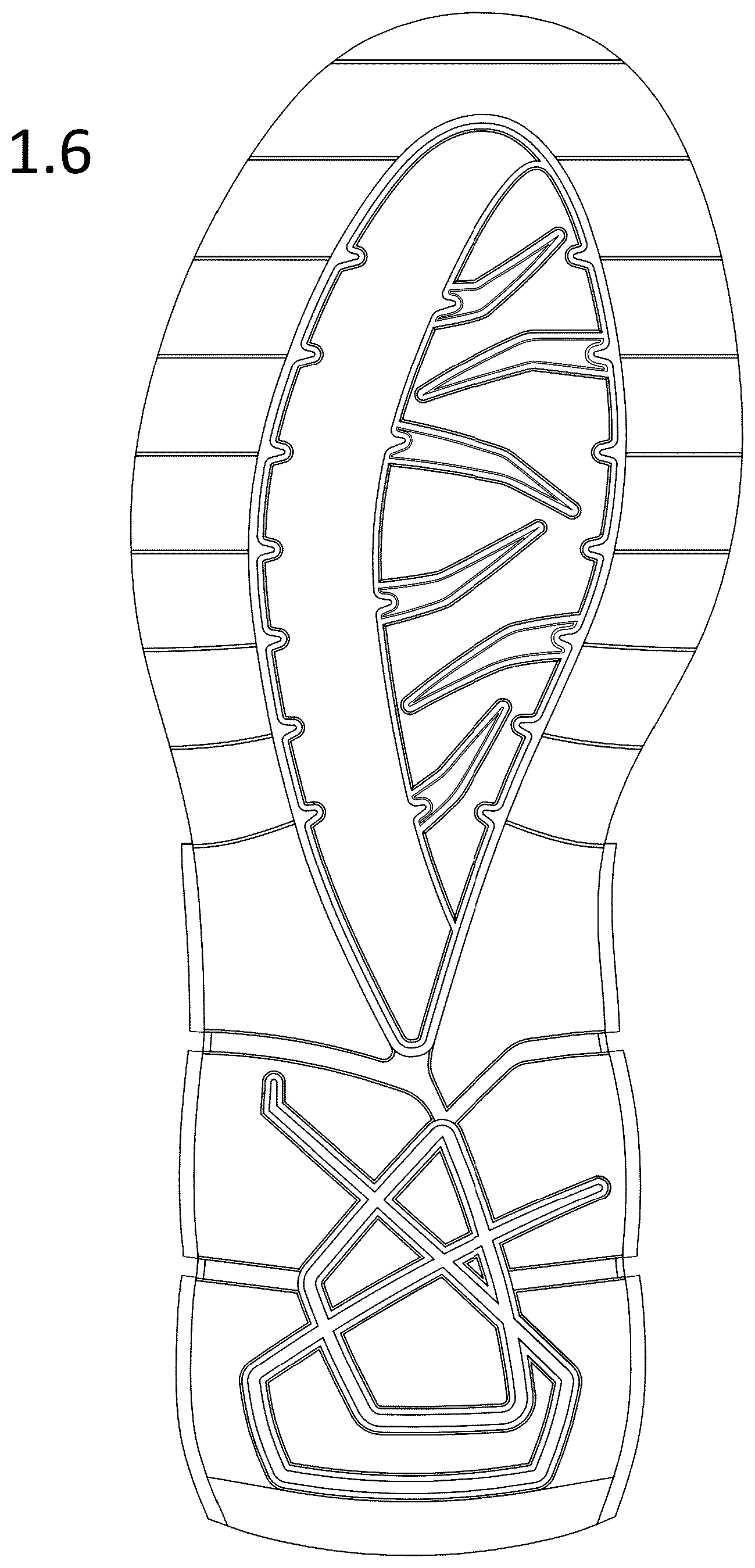 Patent USD1078217 Figure 6 – Sole for footwear