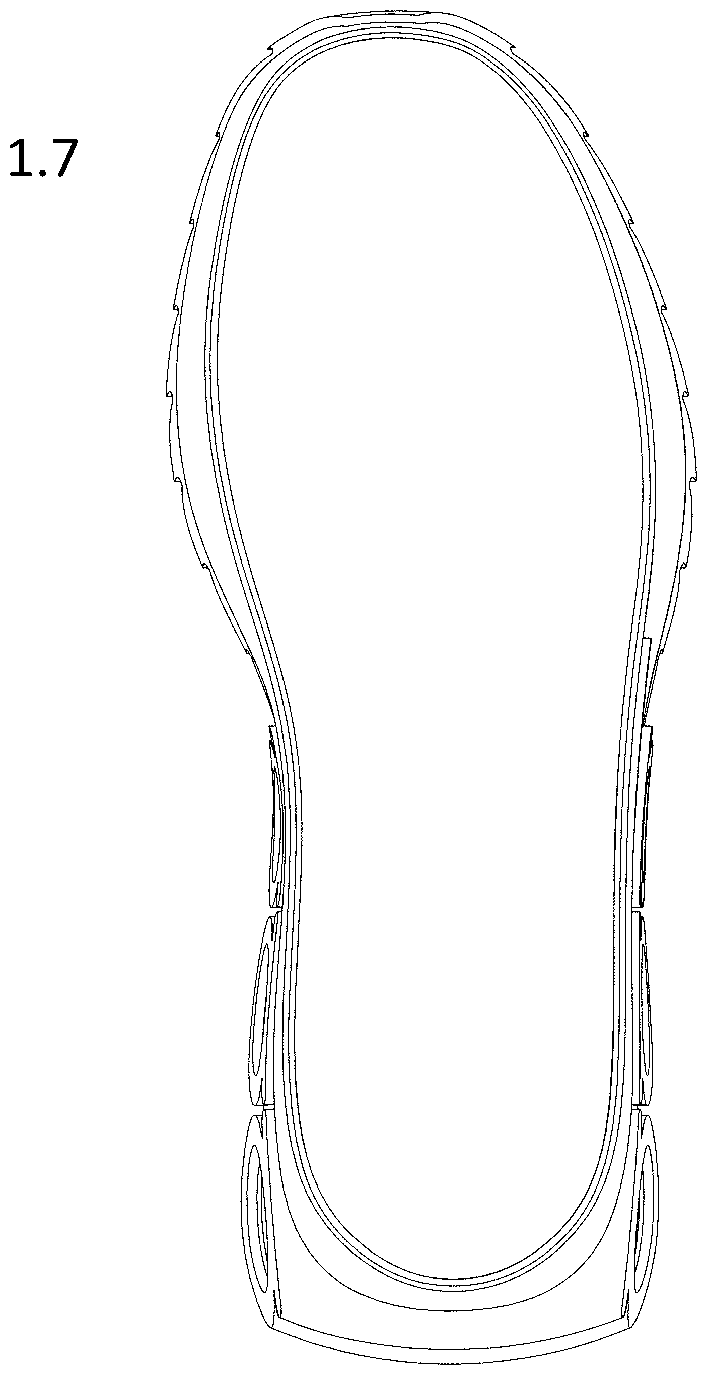 Patent USD1078217 Figure 7 – Sole for footwear