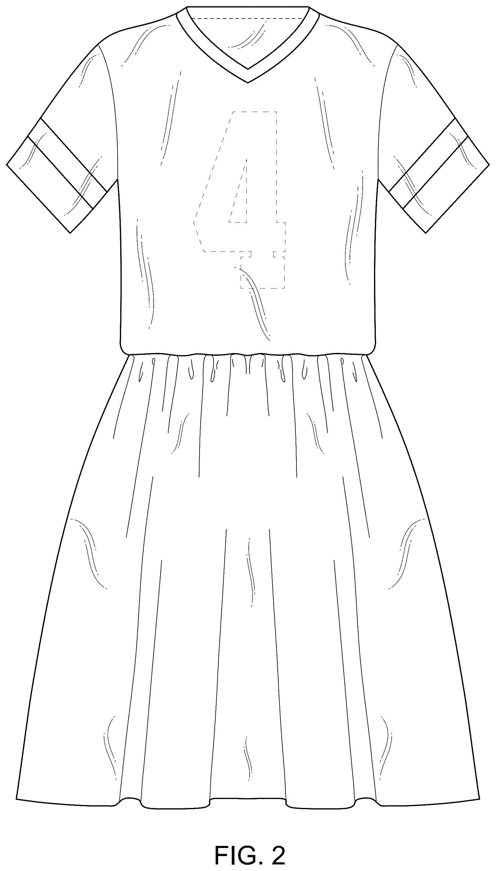 Patent USD1078223 Figure 2 – Football jersey dress
