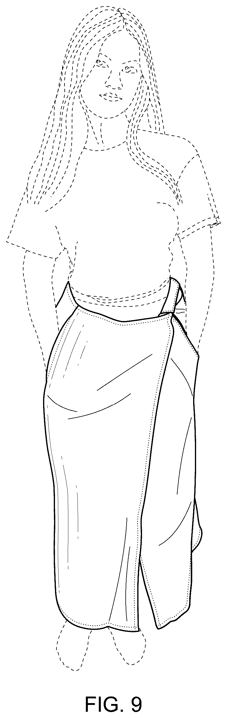 Patent USD1078224 Figure 9 – Wearable blanket