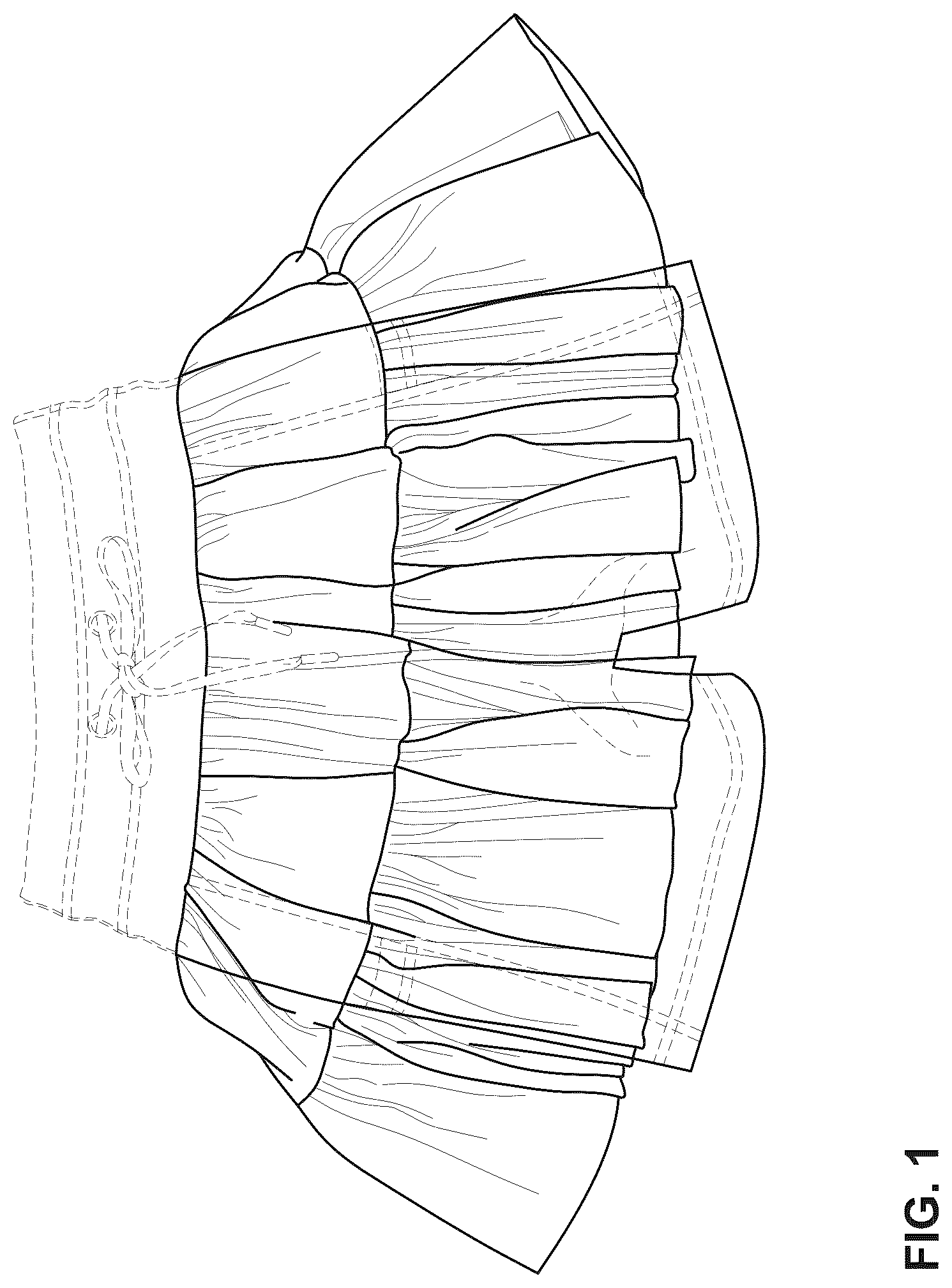 Patent USD1078225 Figure 1 – Skort