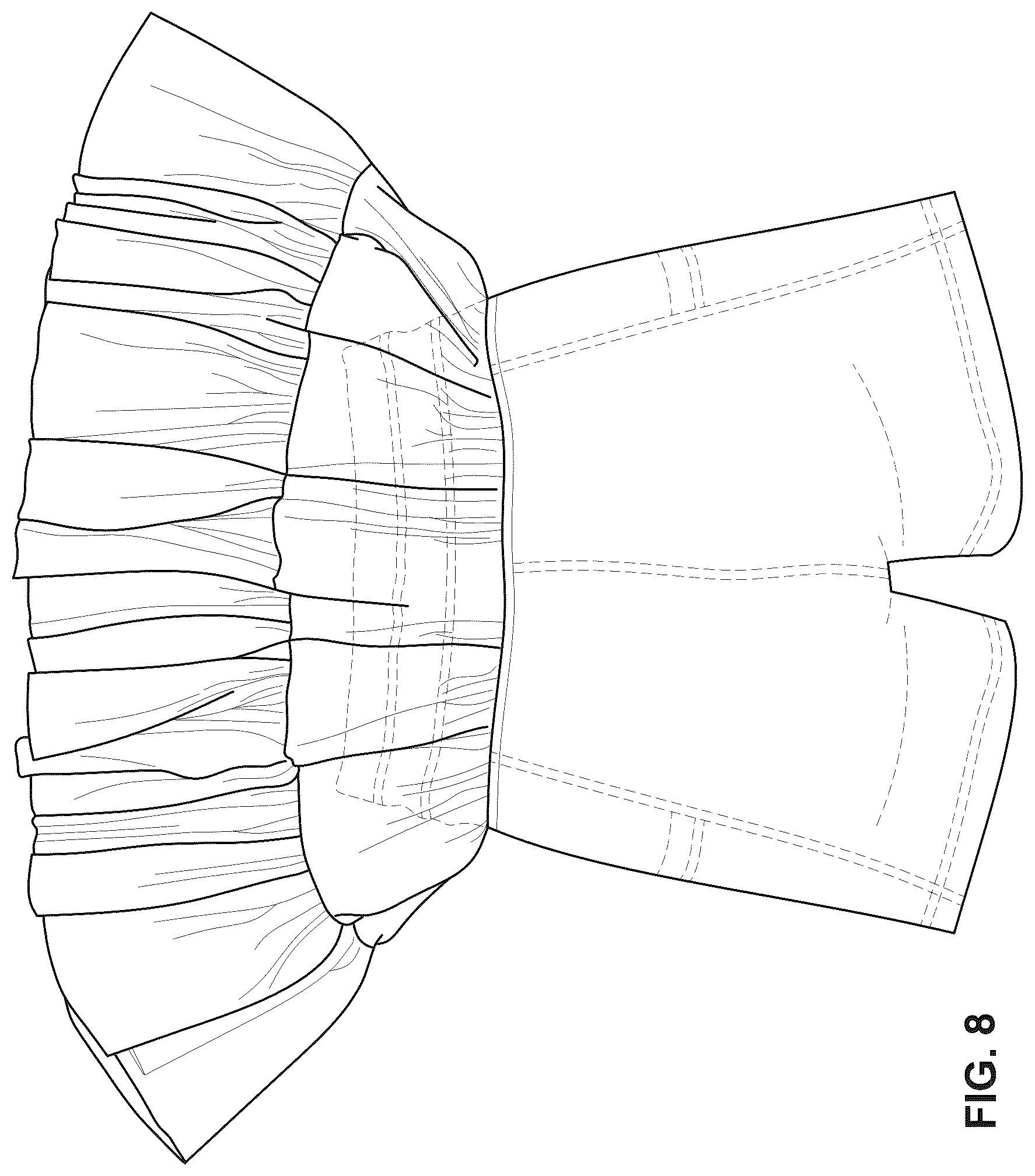 Patent USD1078225 Figure 8 – Skort