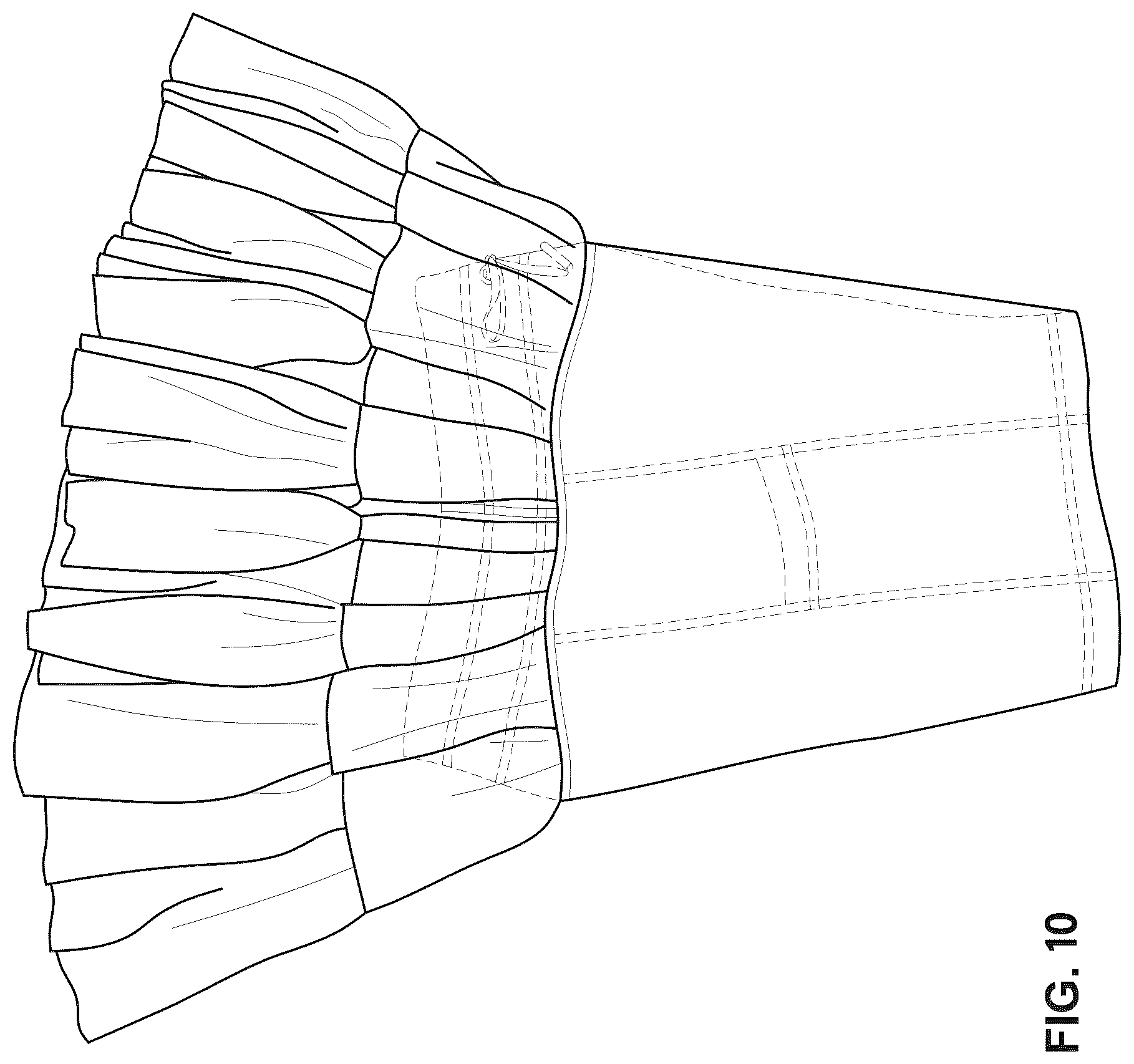 Patent USD1078225 Figure 10 – Skort