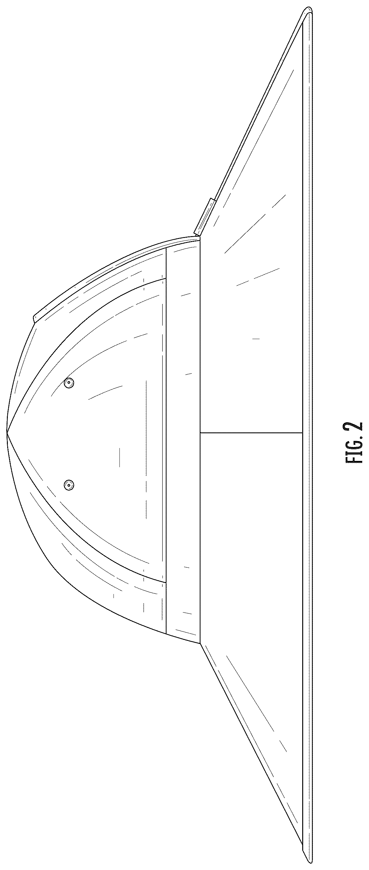 Patent USD1078226 Figure 2 – Gardening hat with opening