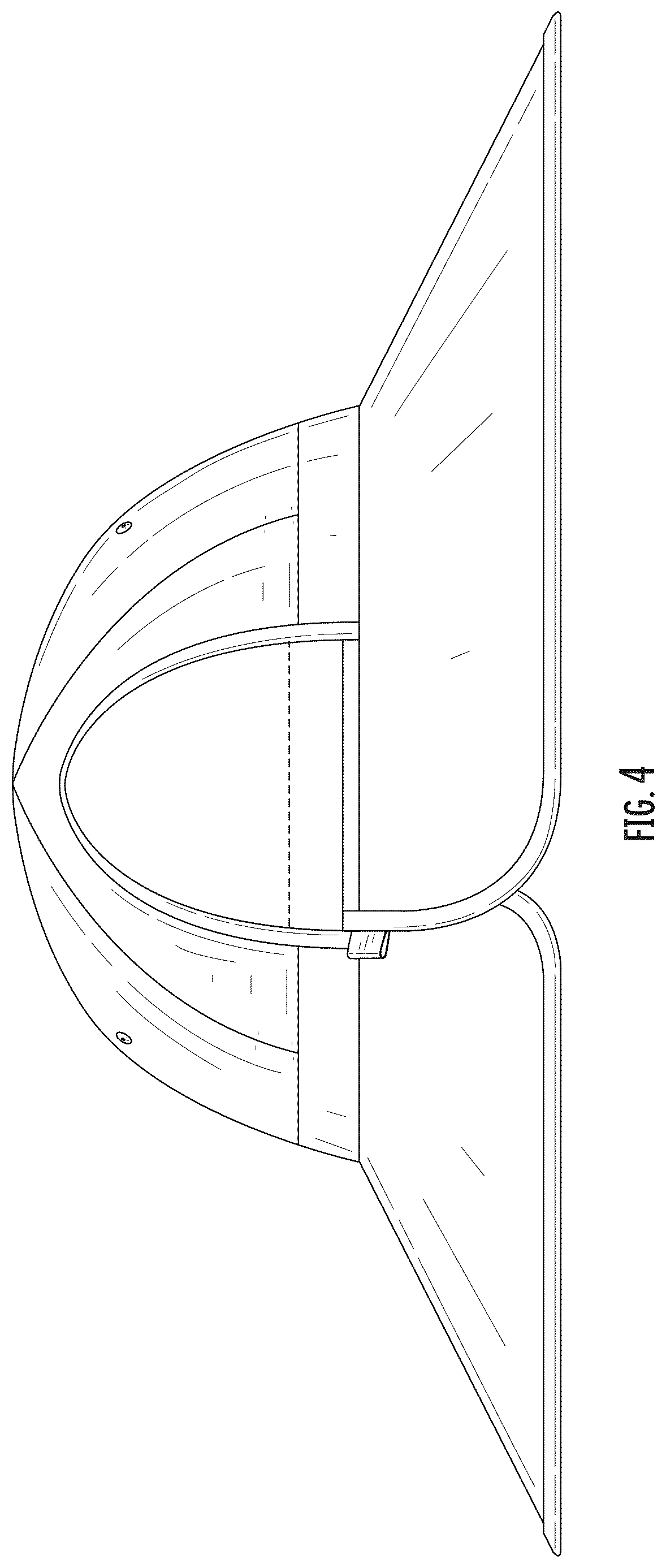 Patent USD1078226 Figure 4 – Gardening hat with opening