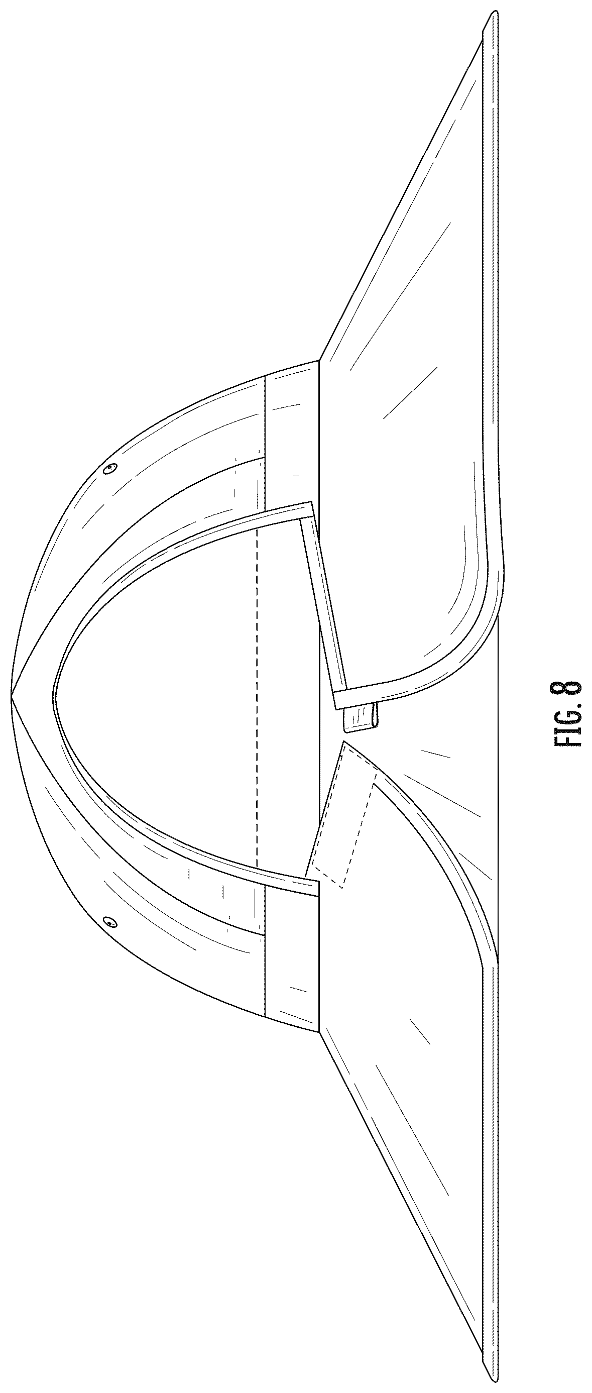 Patent USD1078226 Figure 8 – Gardening hat with opening