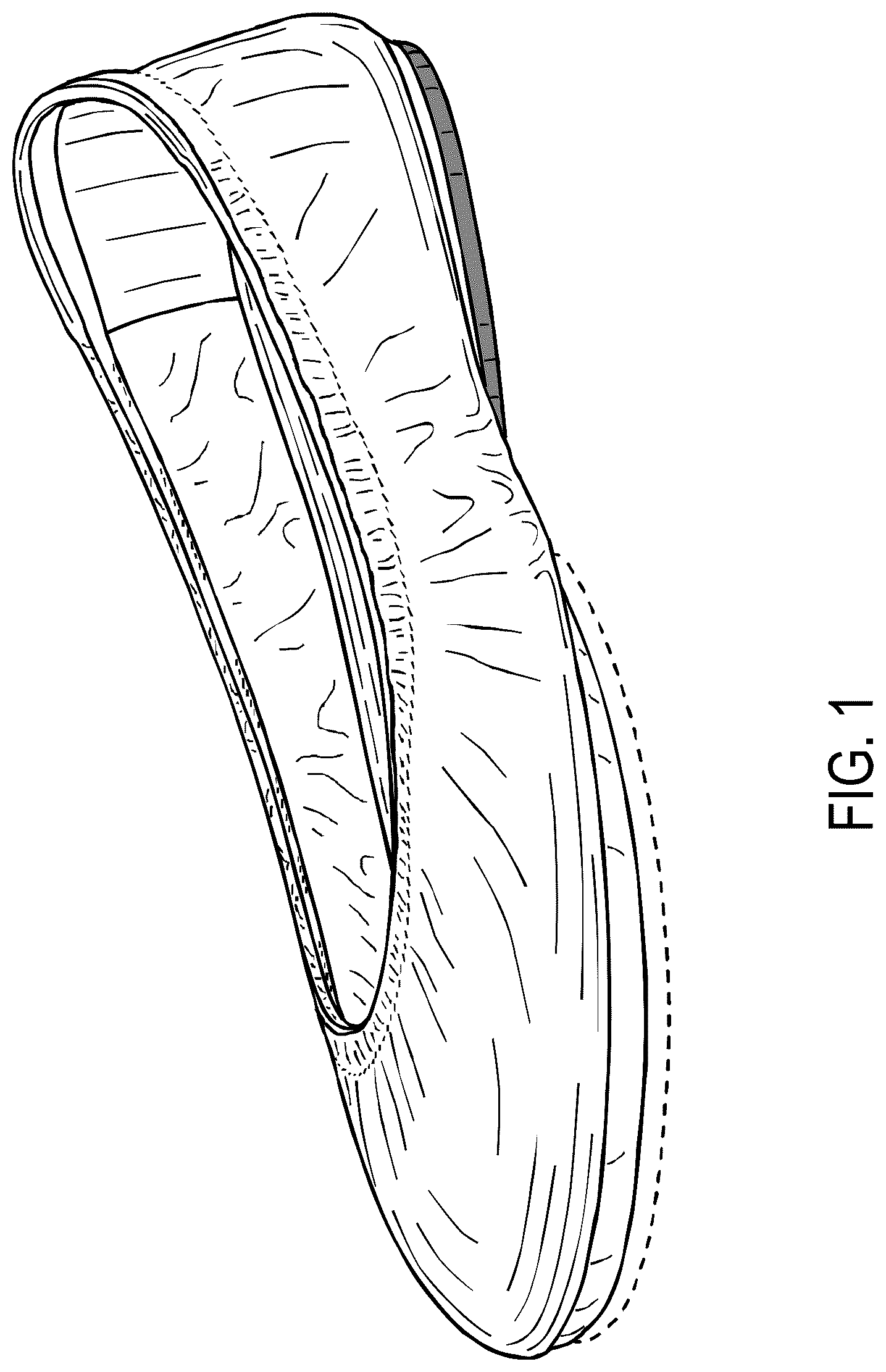 Patent USD1078240 Figure 1 – Shoe with outsole patch