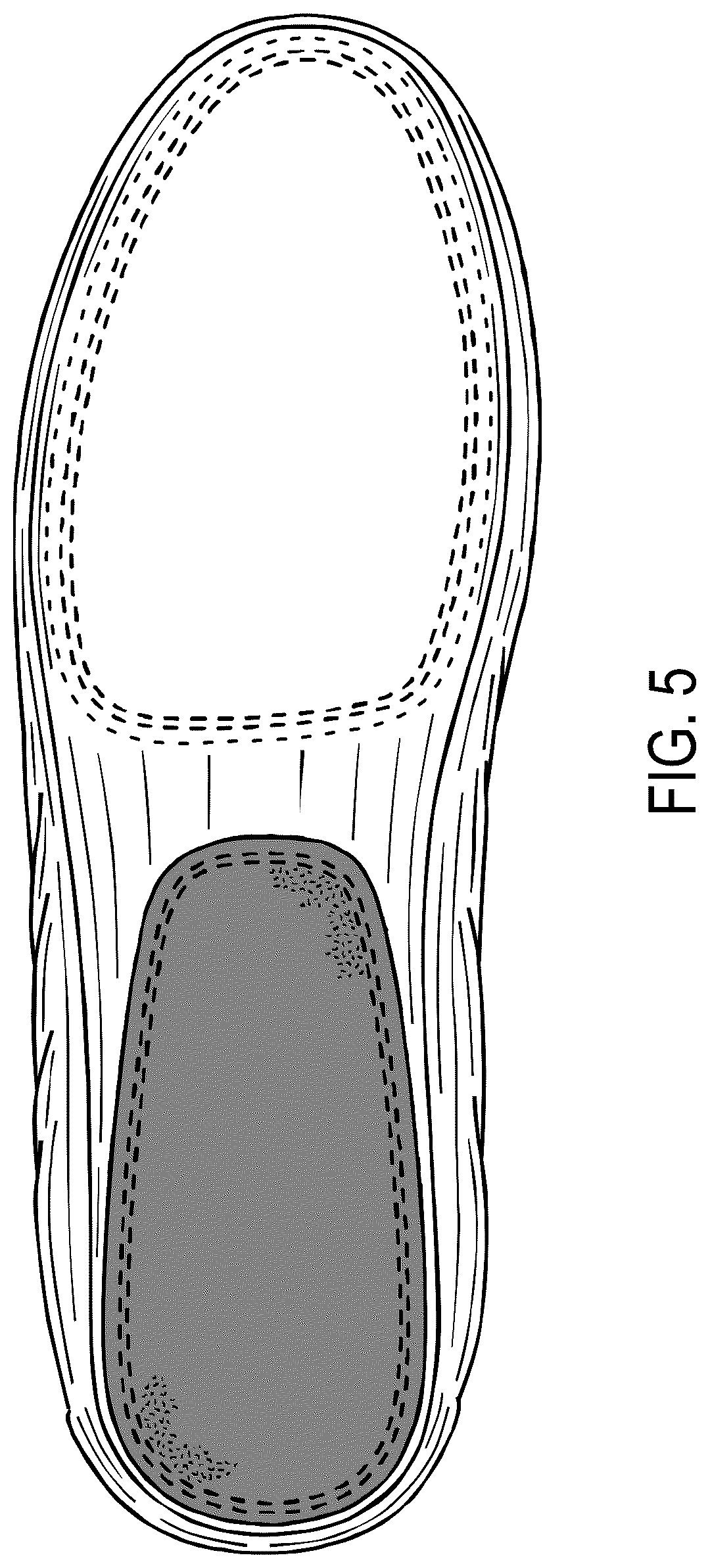 Patent USD1078240 Figure 5 – Shoe with outsole patch