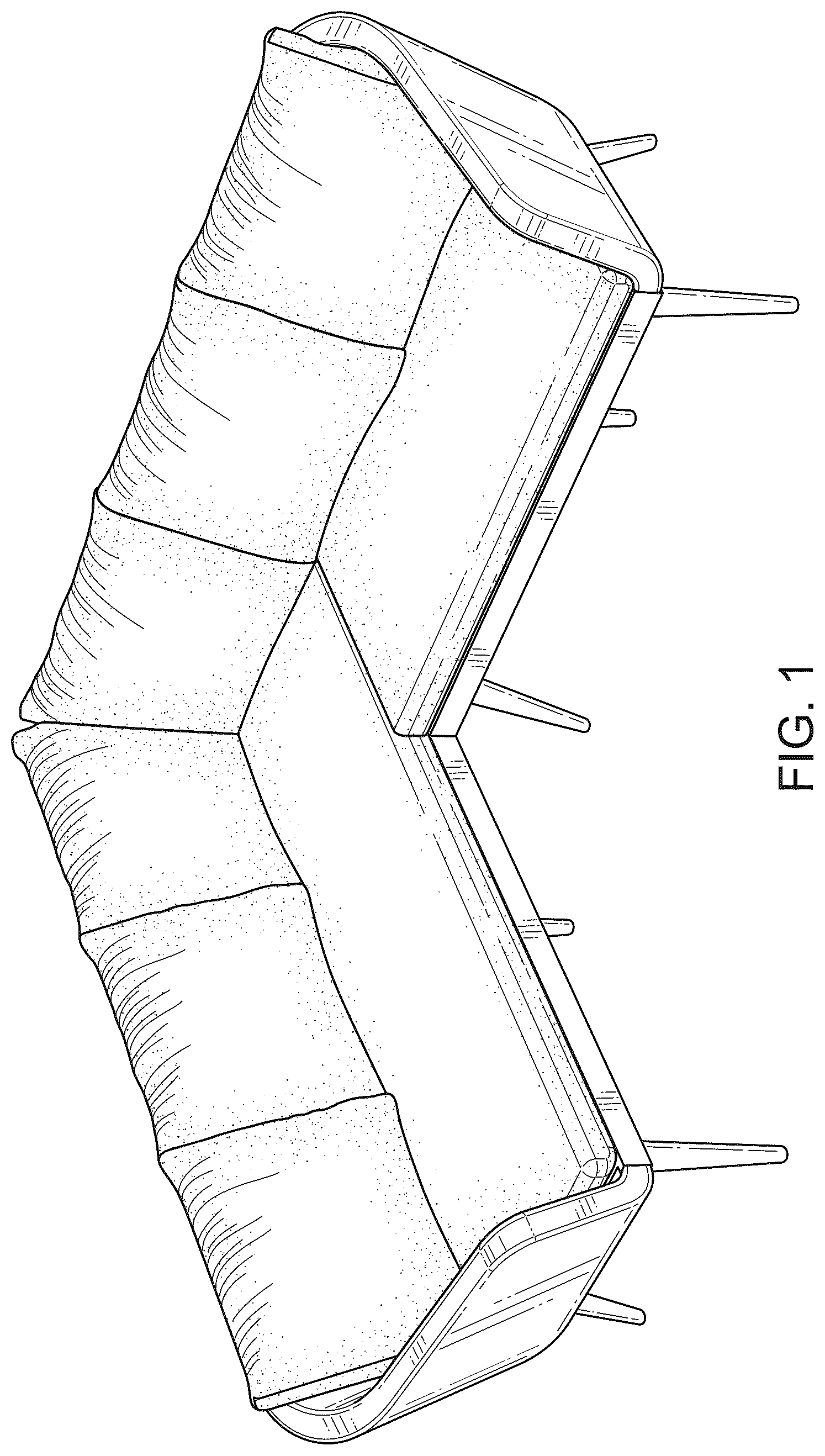Patent USD1078304 Figure 1 – Corner furniture set