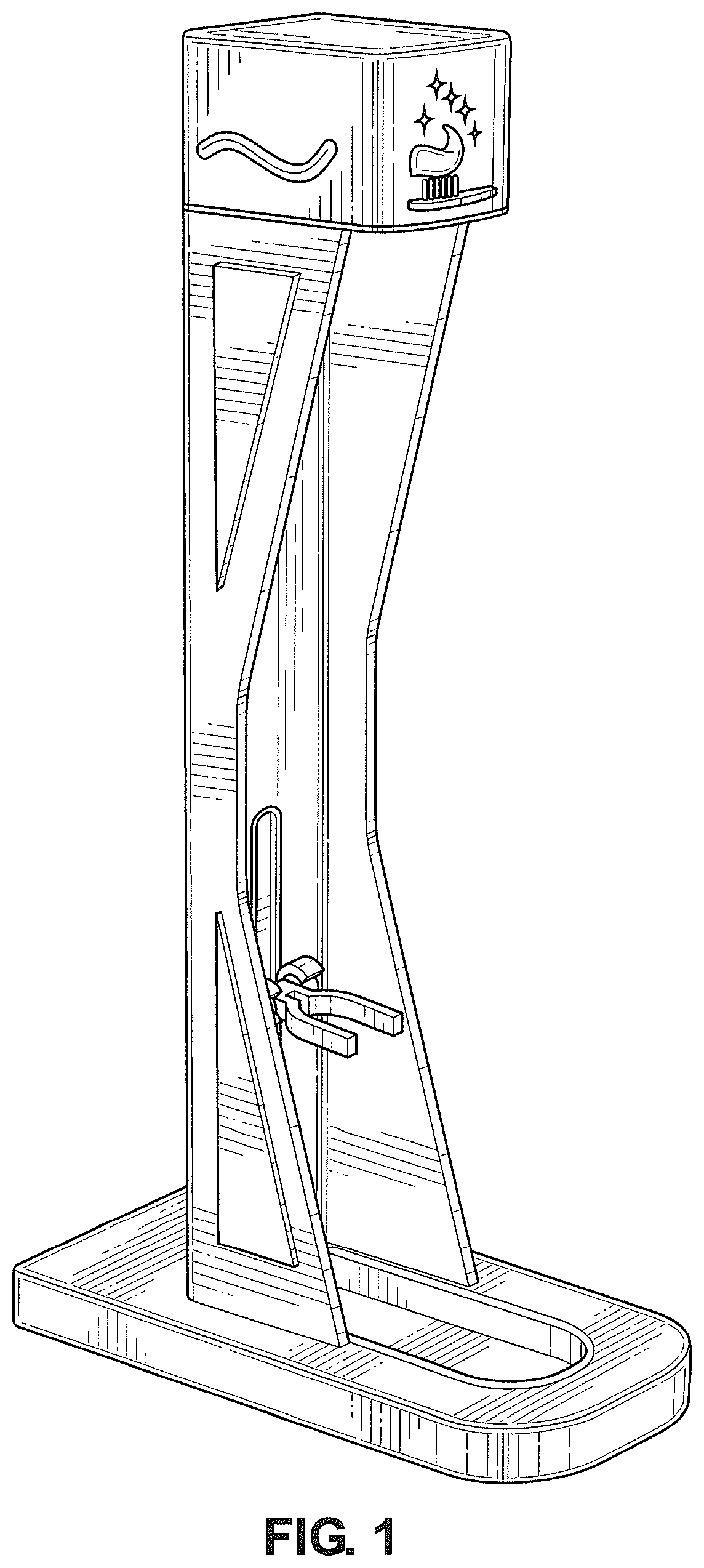 Patent USD1078326 Figure 1 – Electric toothbrush stowage device