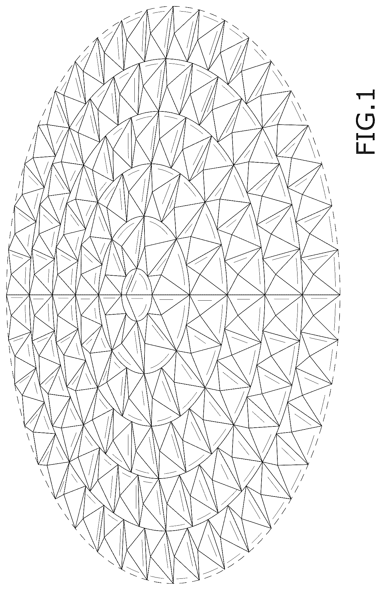 Patent USD1078333 Figure 1 – Circular massage mat with pyramids