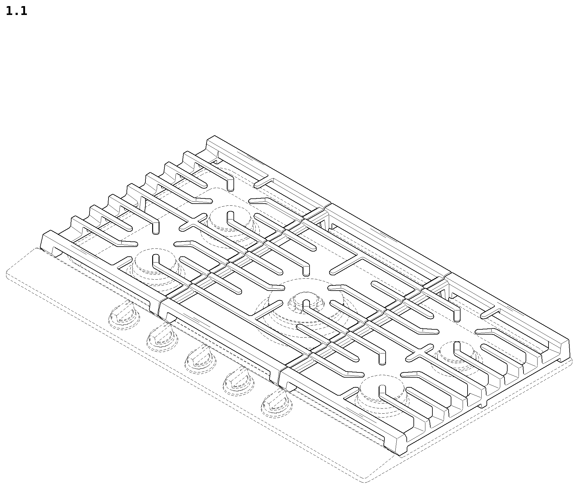 Patent USD1078379 — Gas cooktop — Figure 1
