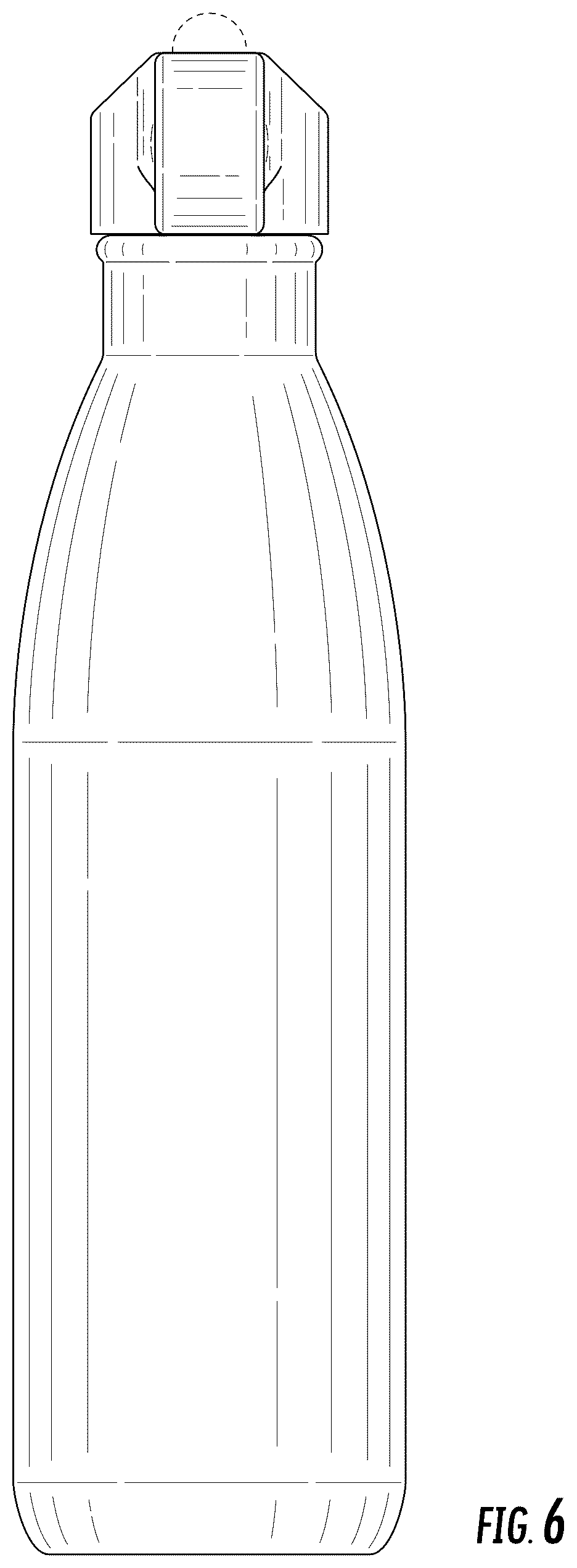Patent USD1078382 Figure 6 – Bottle with straw lid