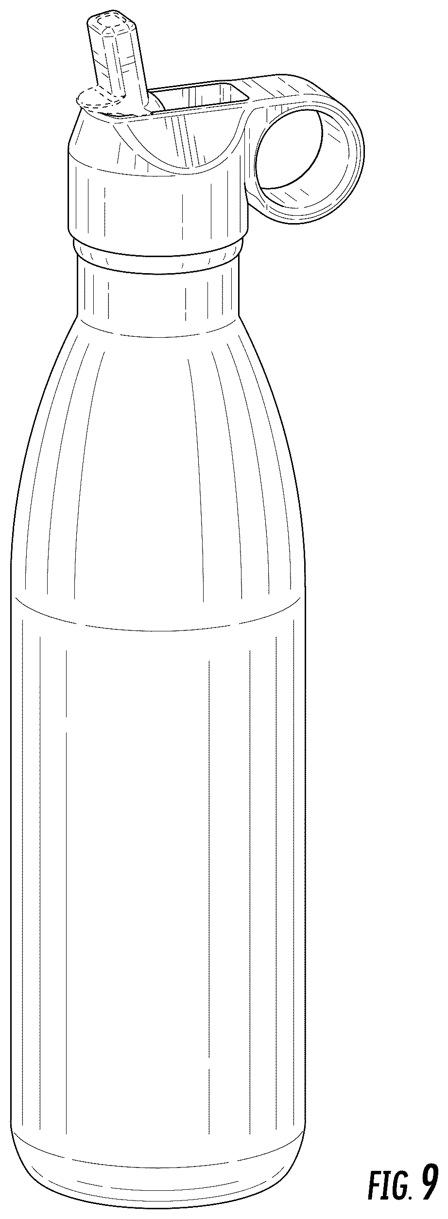 Patent USD1078382 Figure 8 – Bottle with straw lid