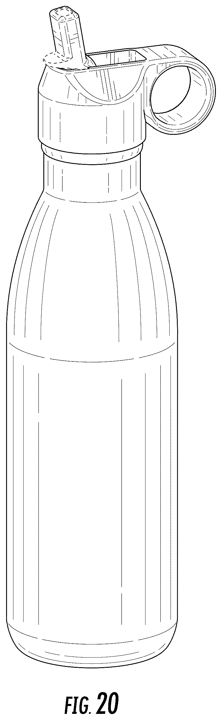 Patent USD1078382 Figure 18 – Bottle with straw lid