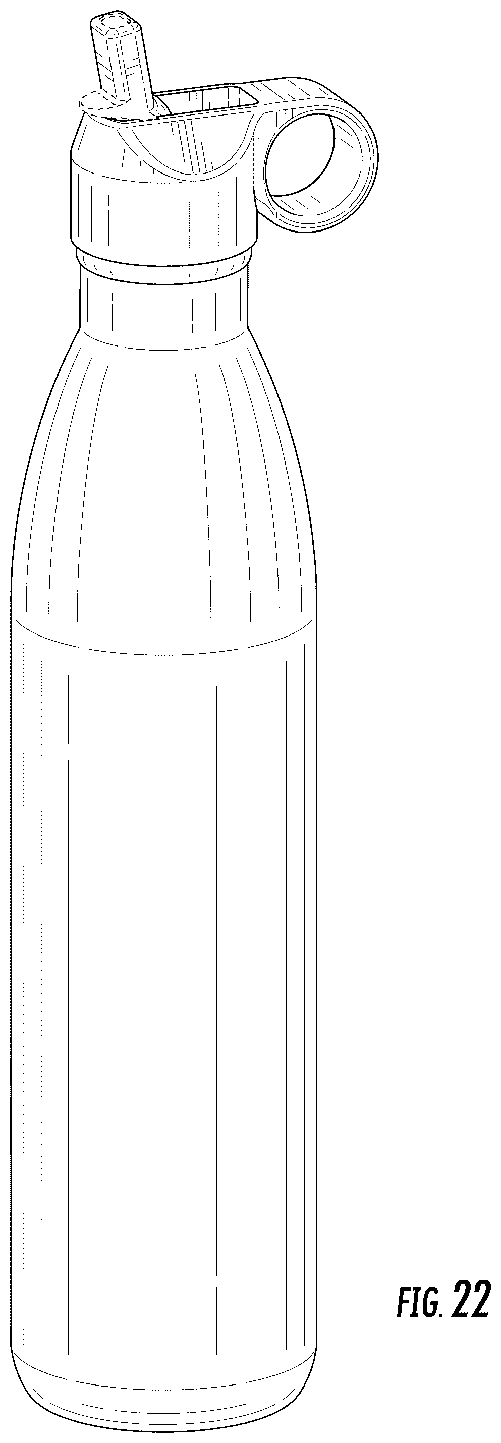 Patent USD1078382 Figure 20 – Bottle with straw lid
