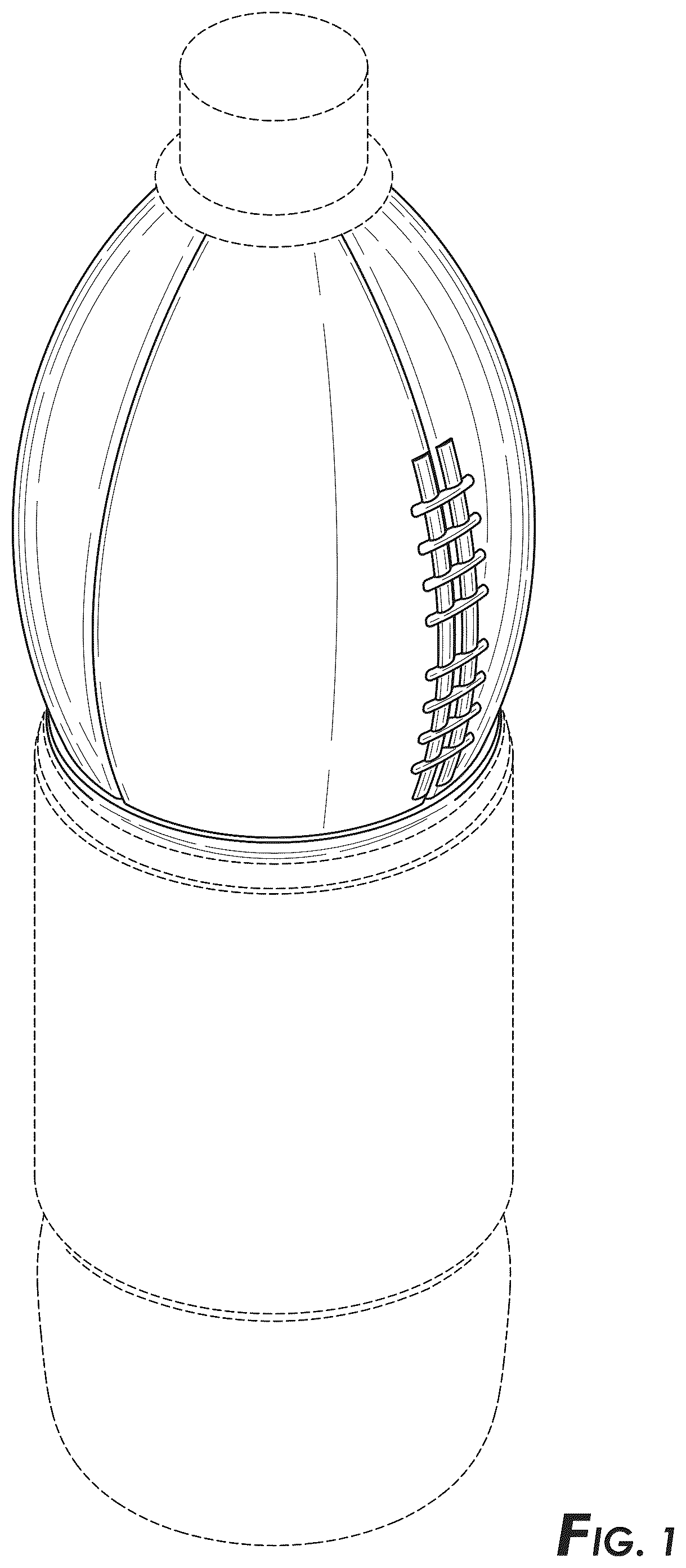 Patent USD1078402 Figure 1 – Football bottle