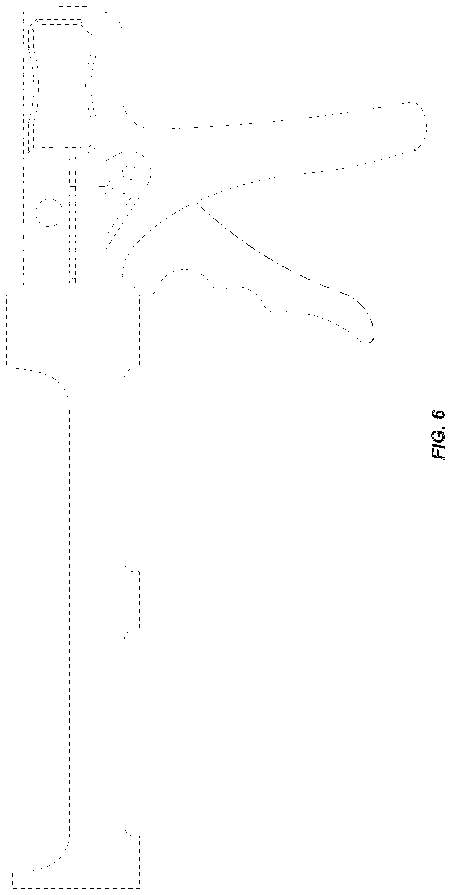 Patent USD1078416 Figure 5 – Caulk gun trigger with caulk plug stowage