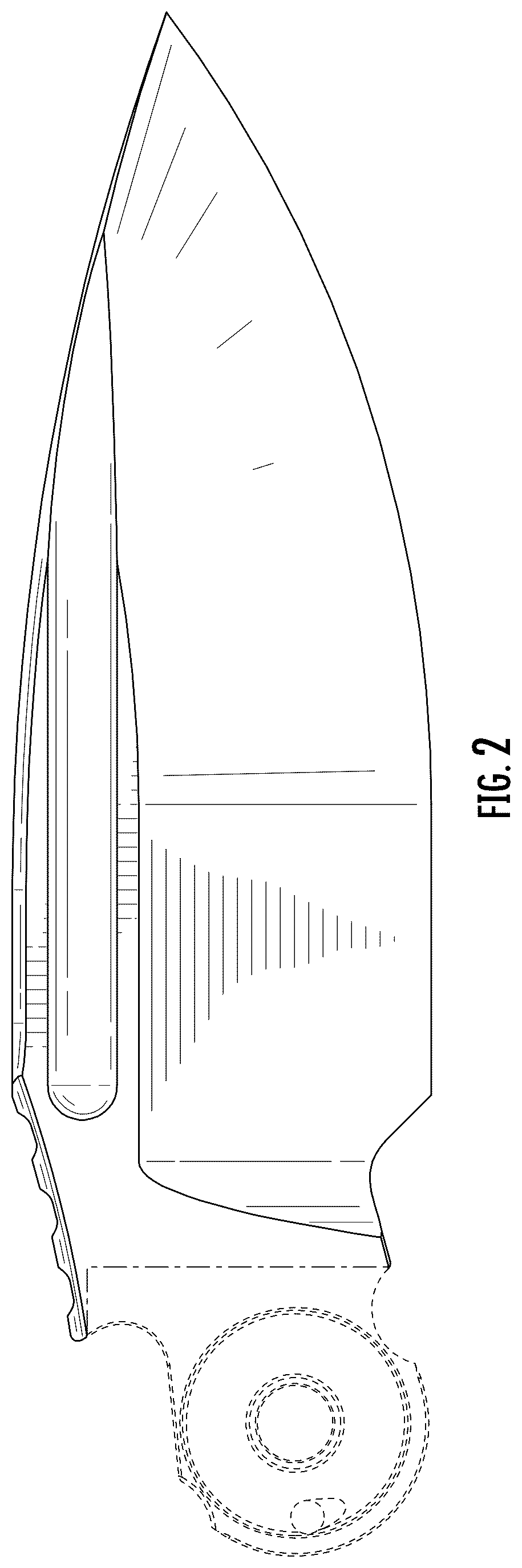 Patent USD1078433 Figure 2 – Knife blade