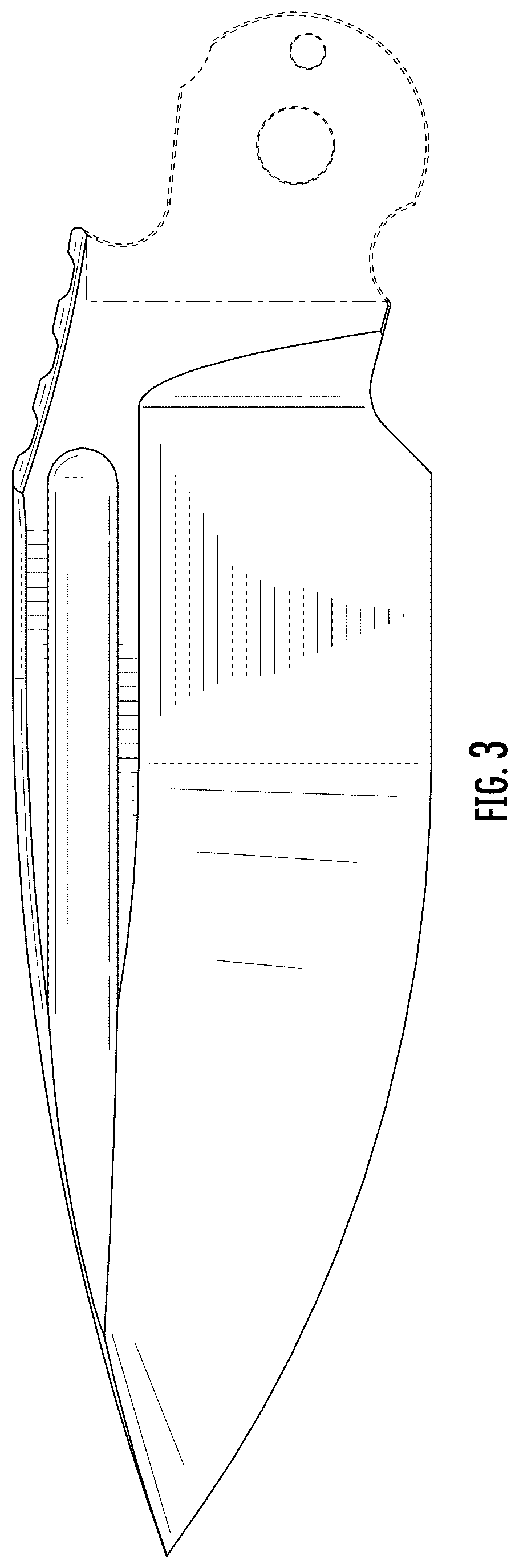 Patent USD1078433 Figure 3 – Knife blade