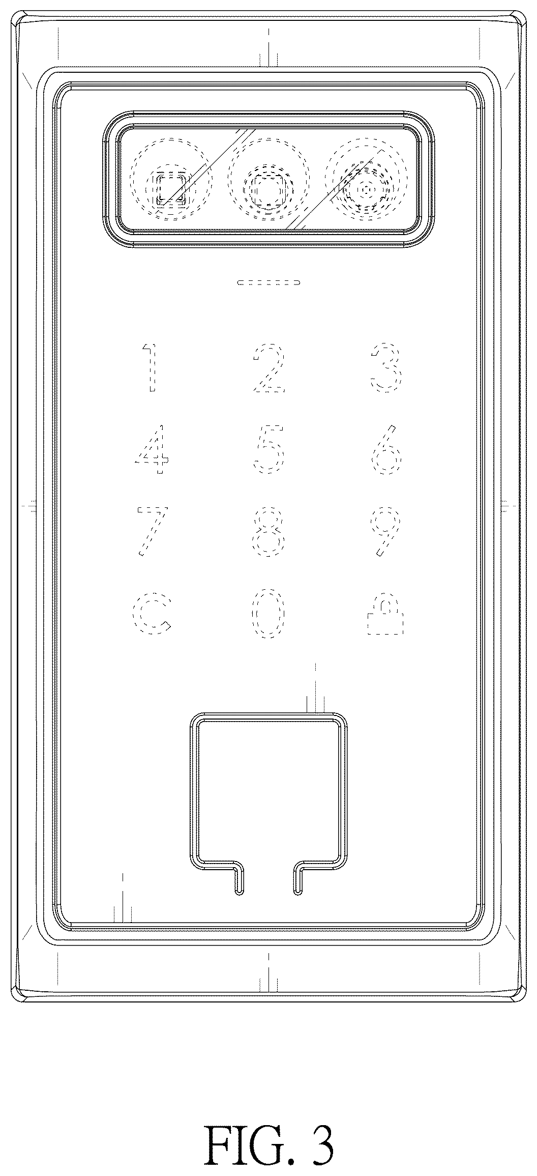 Patent USD1078442 Figure 3 – Lock escutcheon