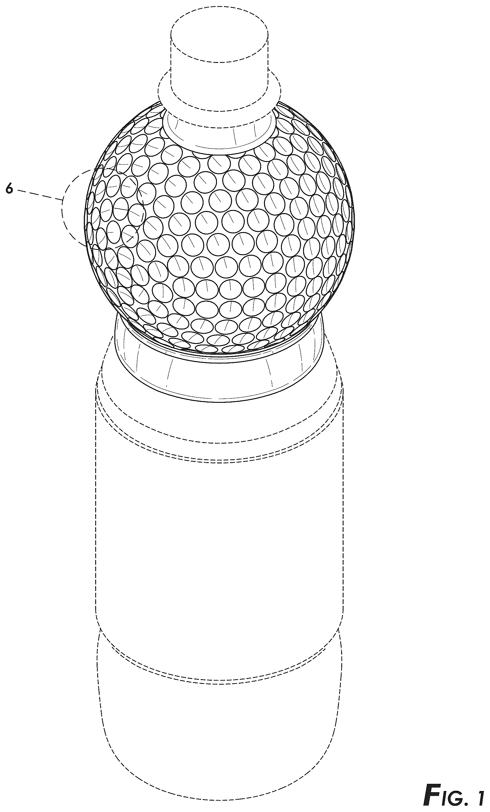 Patent USD1078487 Figure 1 – Golf ball bottle