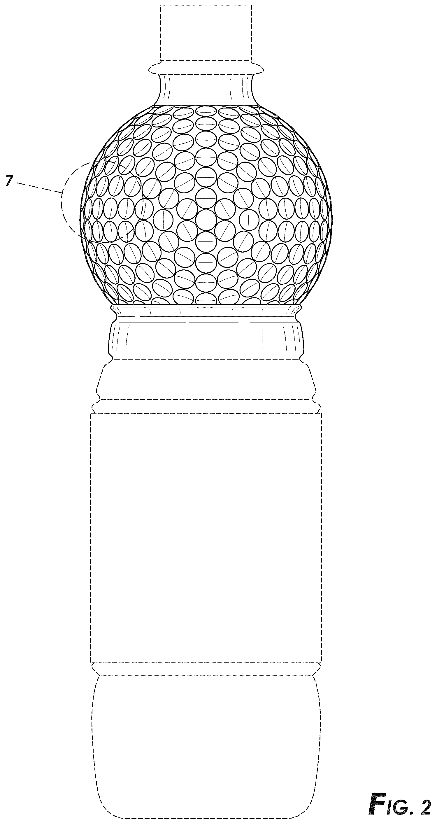 Patent USD1078487 Figure 2 – Golf ball bottle